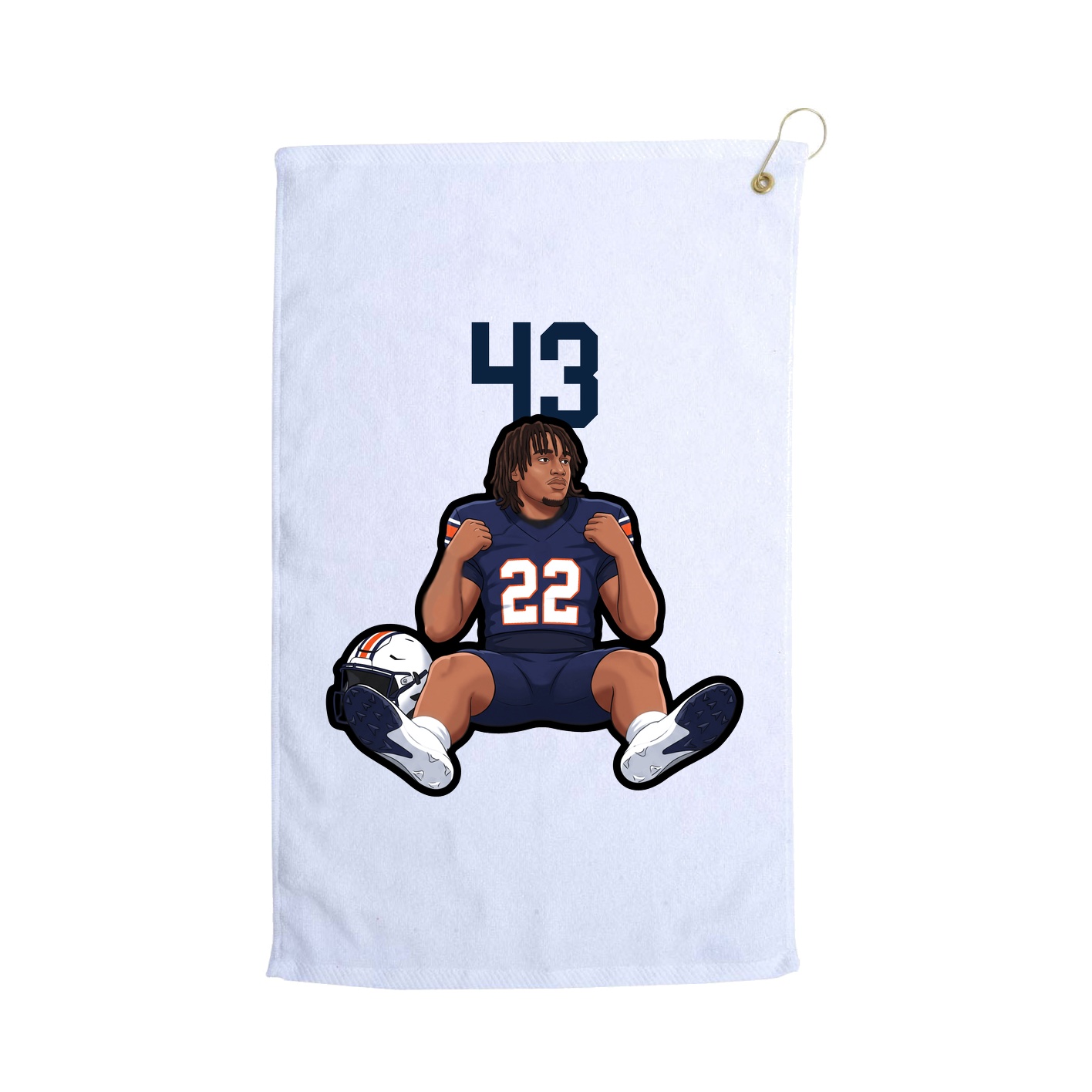 Golf Towel — Number Top in White