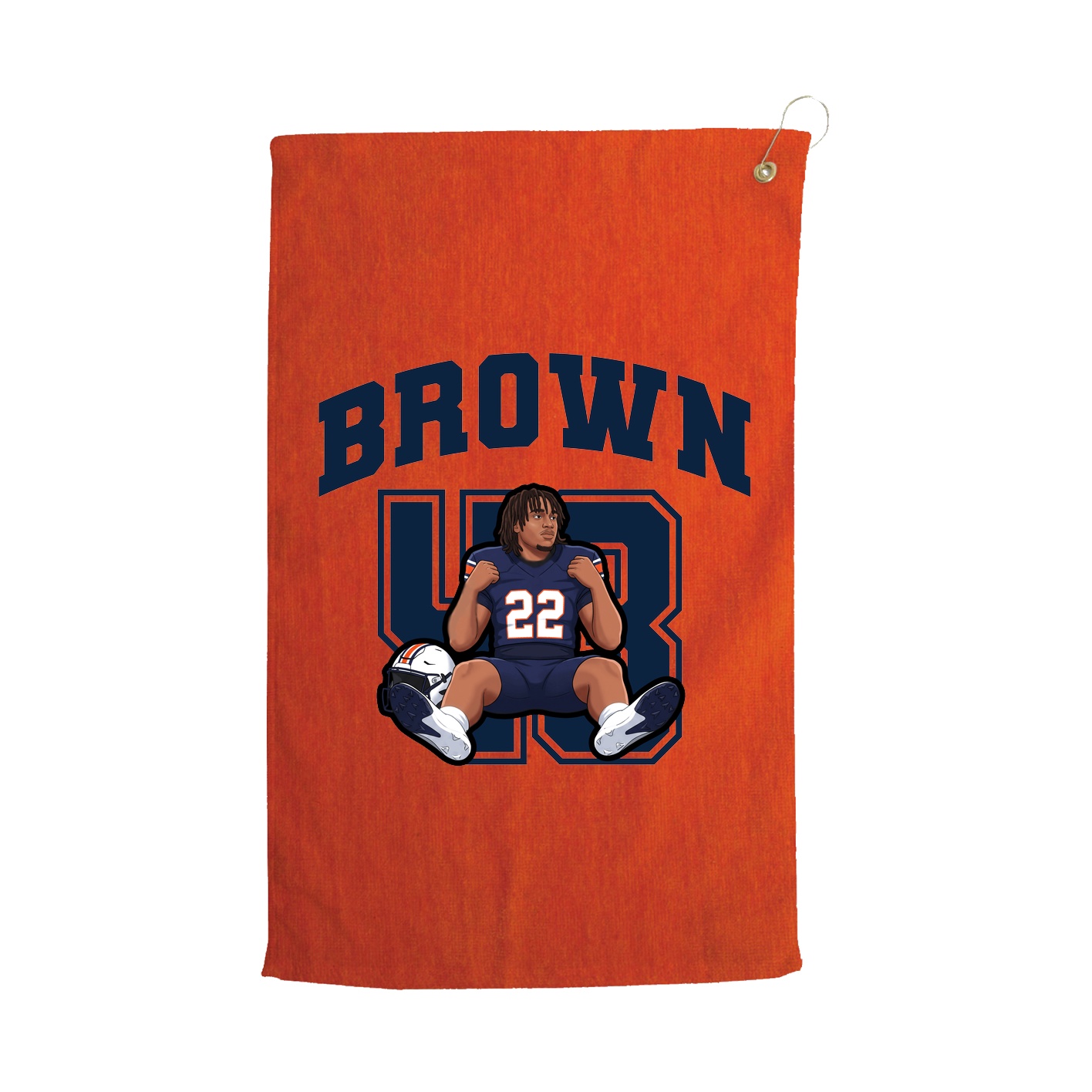 Golf Towel — Number in Orange