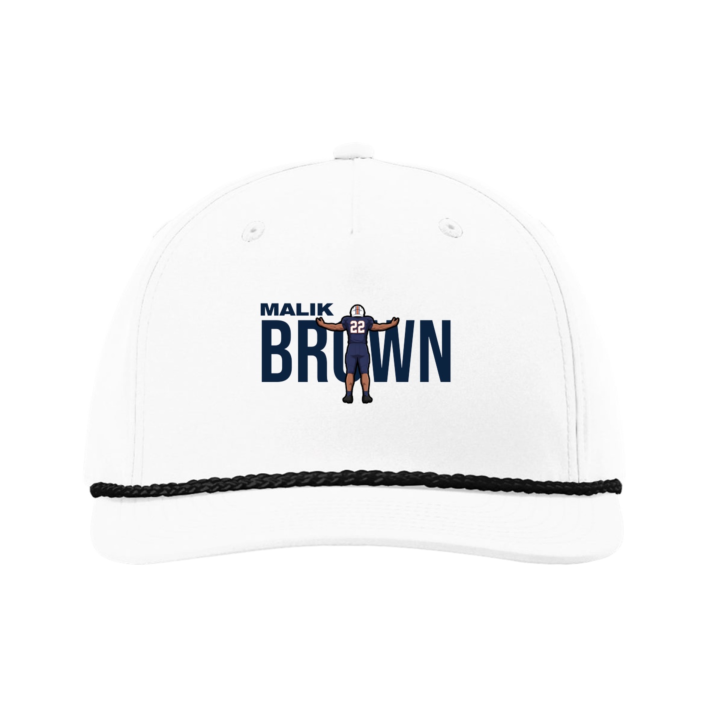 Five-Panel Classic Rope Cap — Player Name in White