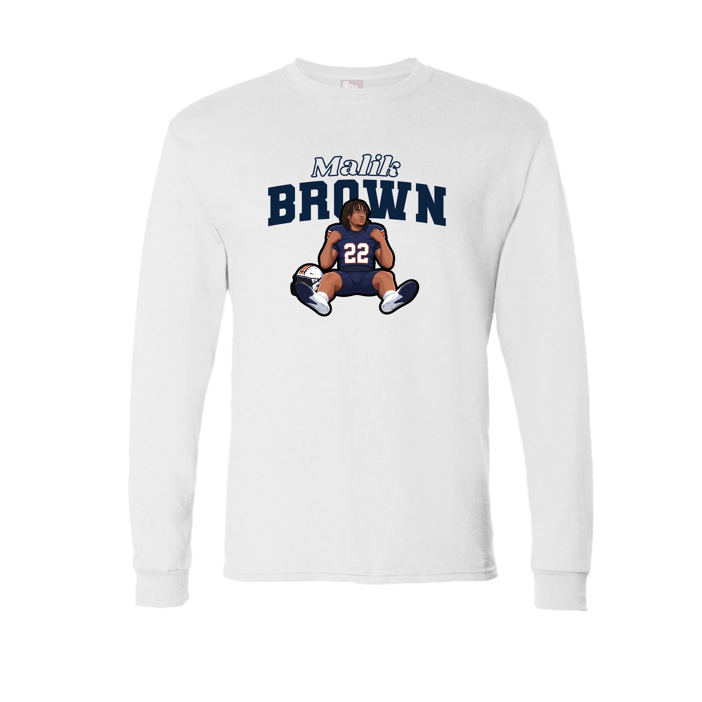 Long Sleeve Tee — Name Arch in White