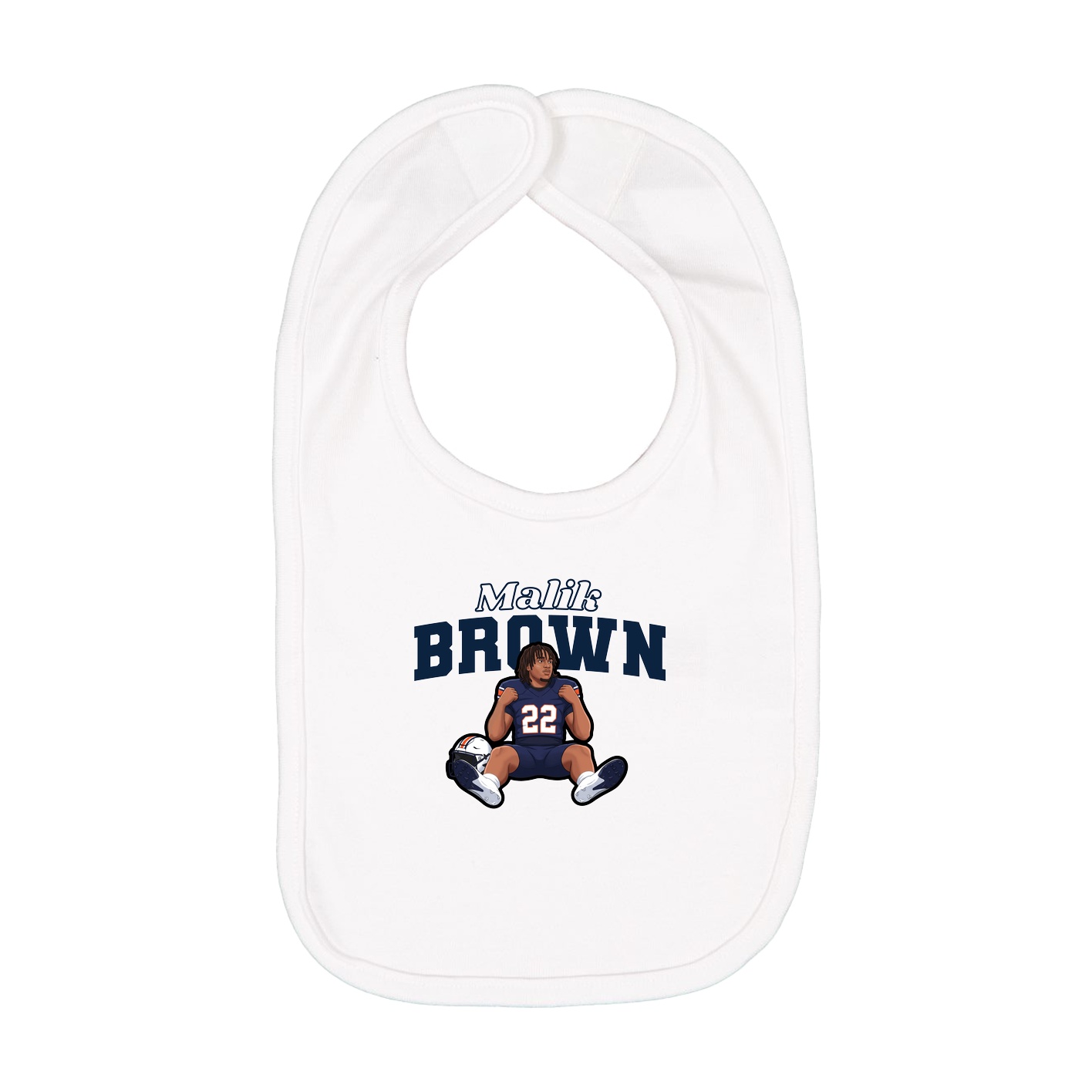 Infant Bib — Name Arch in White