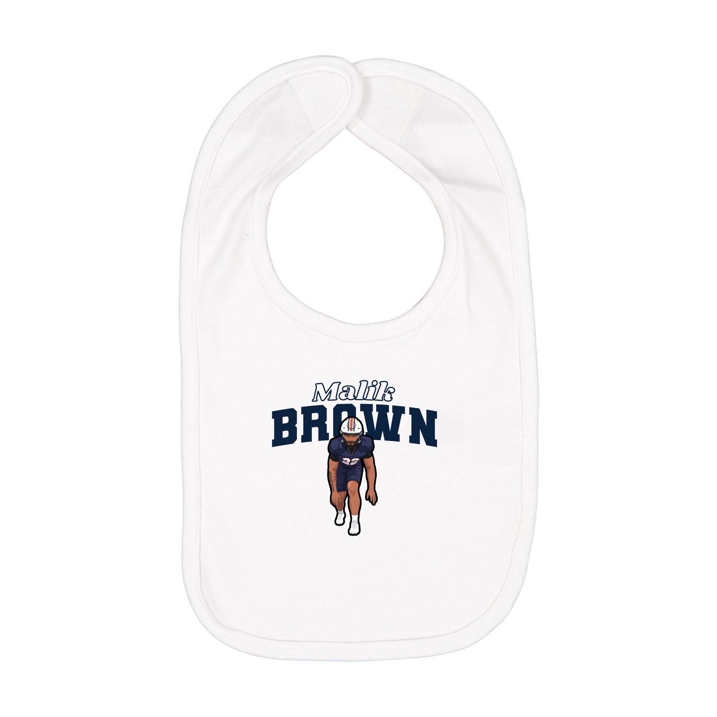 Infant Bib — Name Arch in White