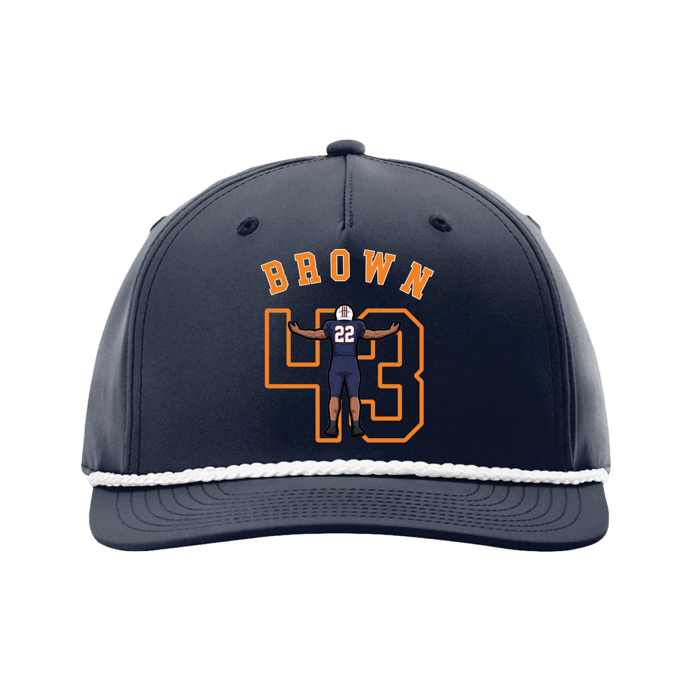 Five-Panel Classic Rope Cap — Shirsey Arch in Navy