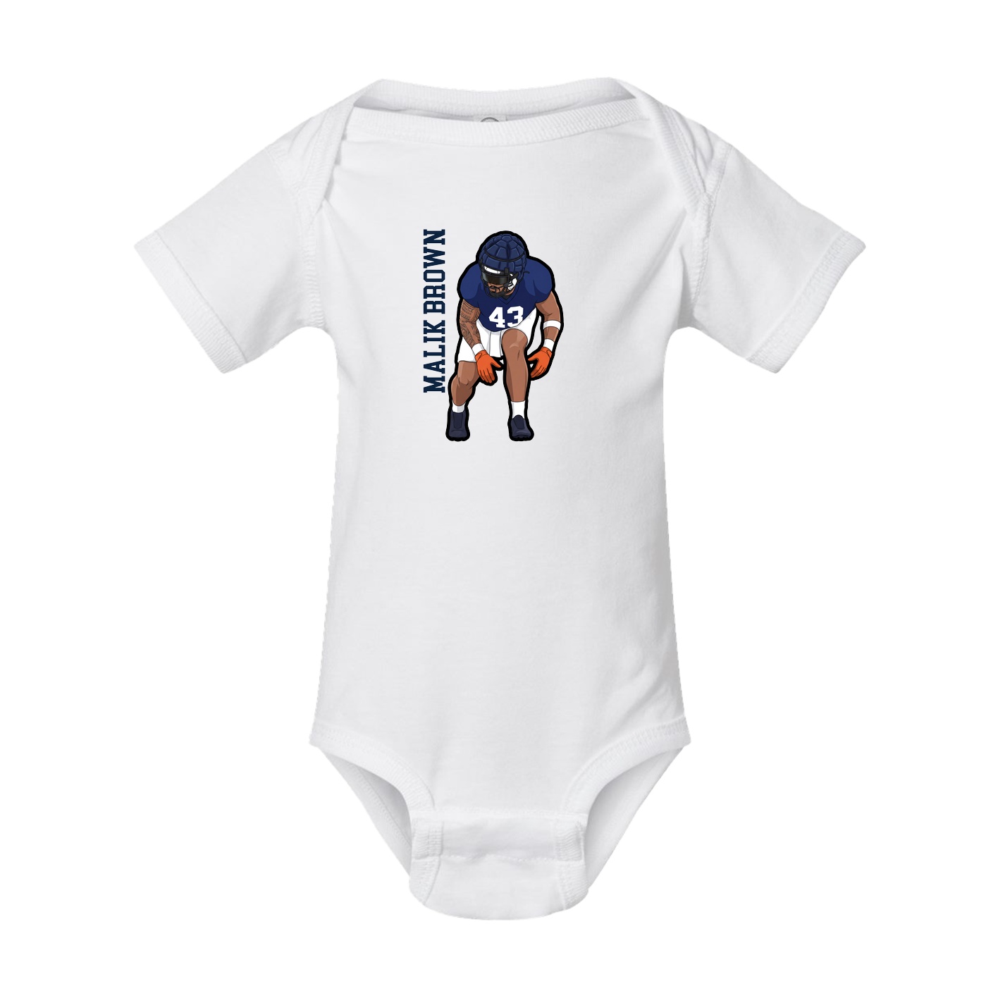 Baby Onesie — Name Vertical in White