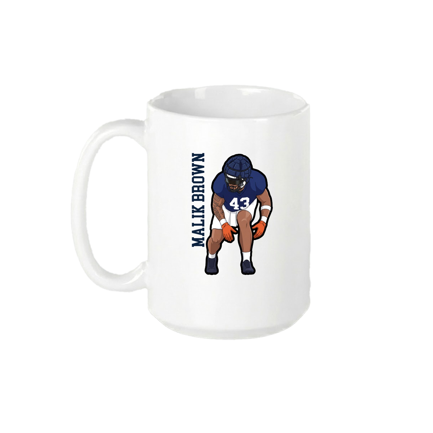 15oz Coffee Mug — Name Vertical in White