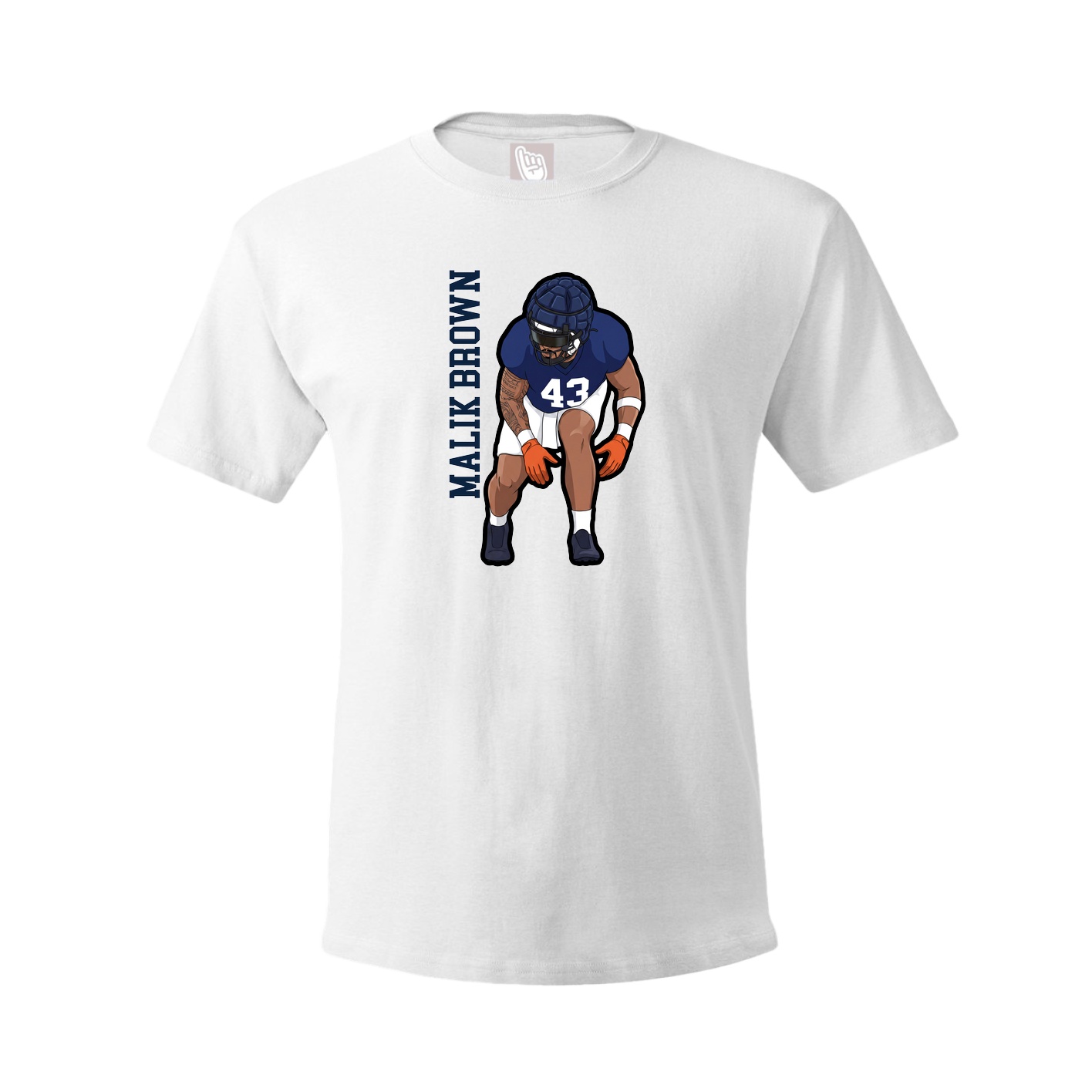 Youth Tee — Name Vertical in White