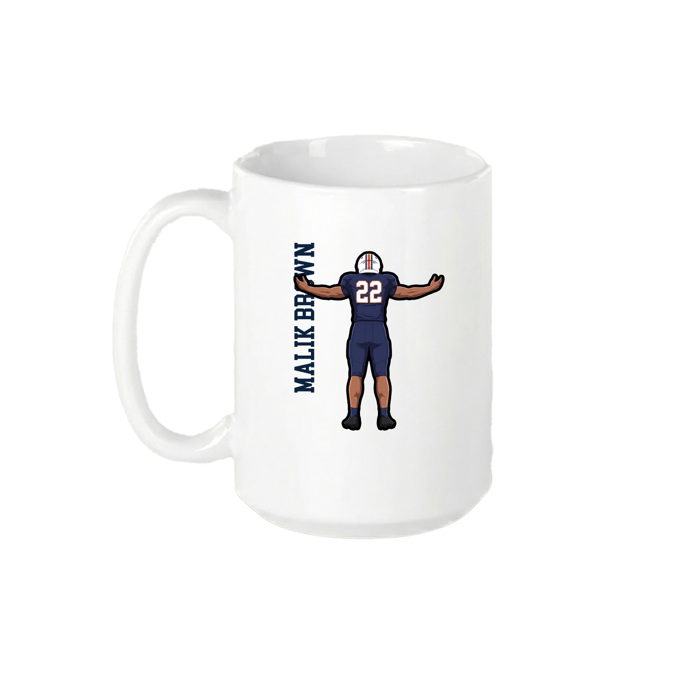 15oz Coffee Mug — Name Vertical in White