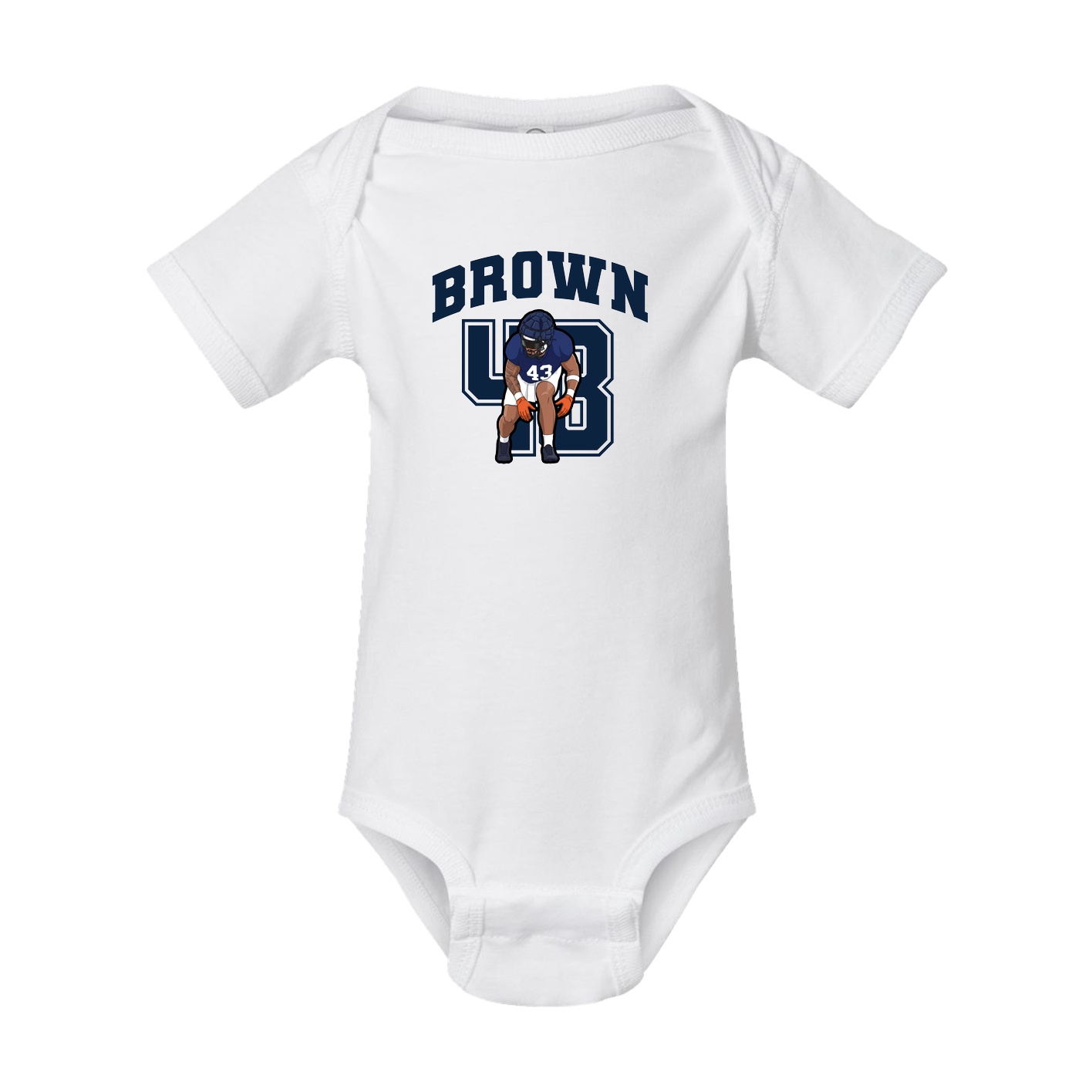 Baby Onesie — Number in White