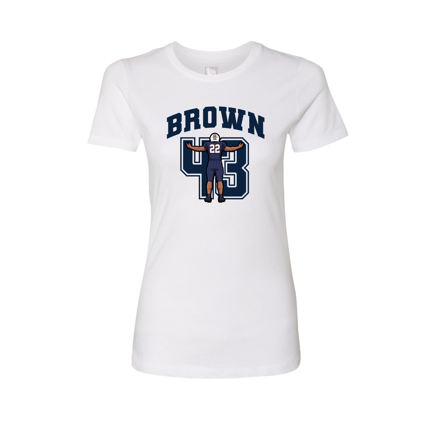 Fitted Women's Tee — Number in White