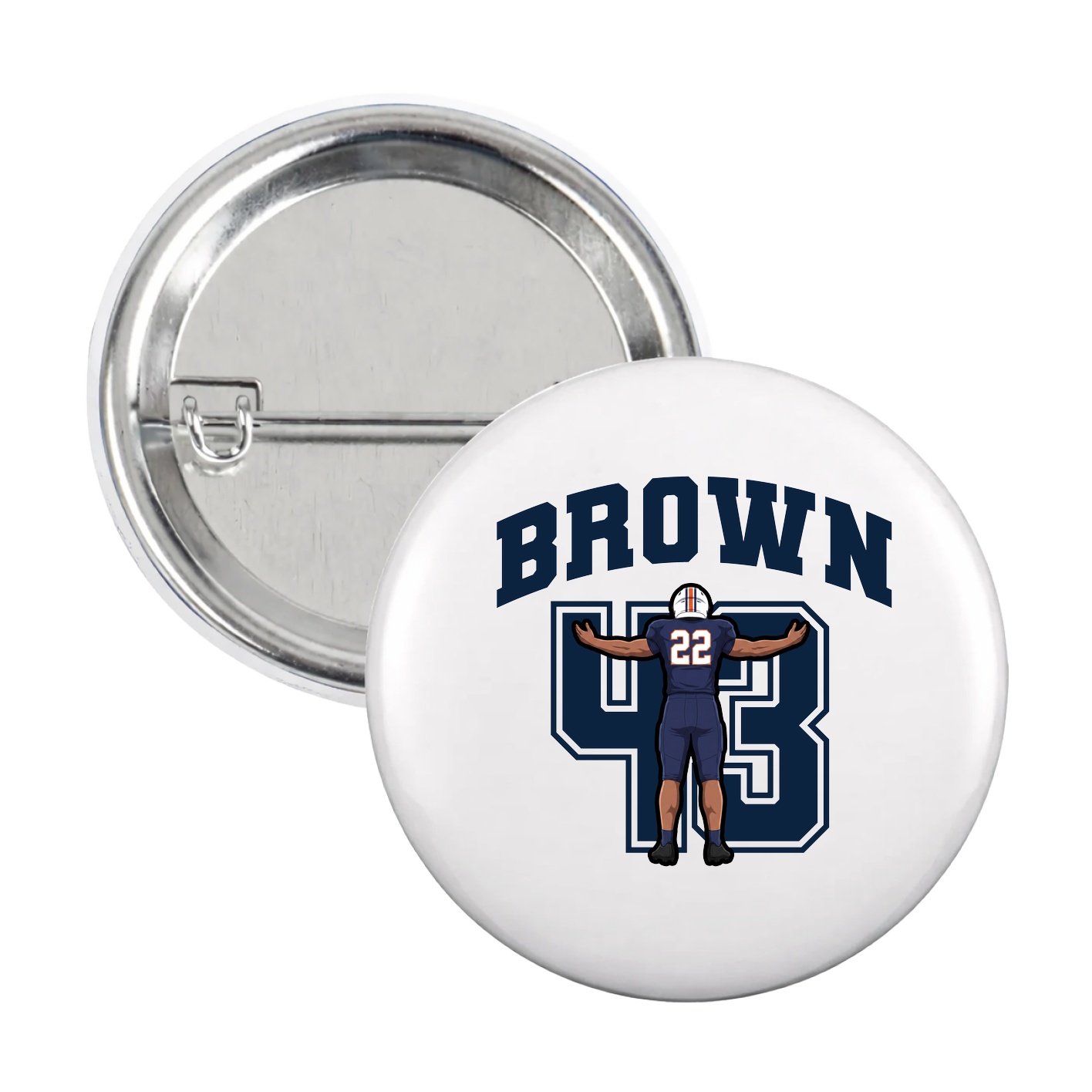 Game Day Button — Number in White