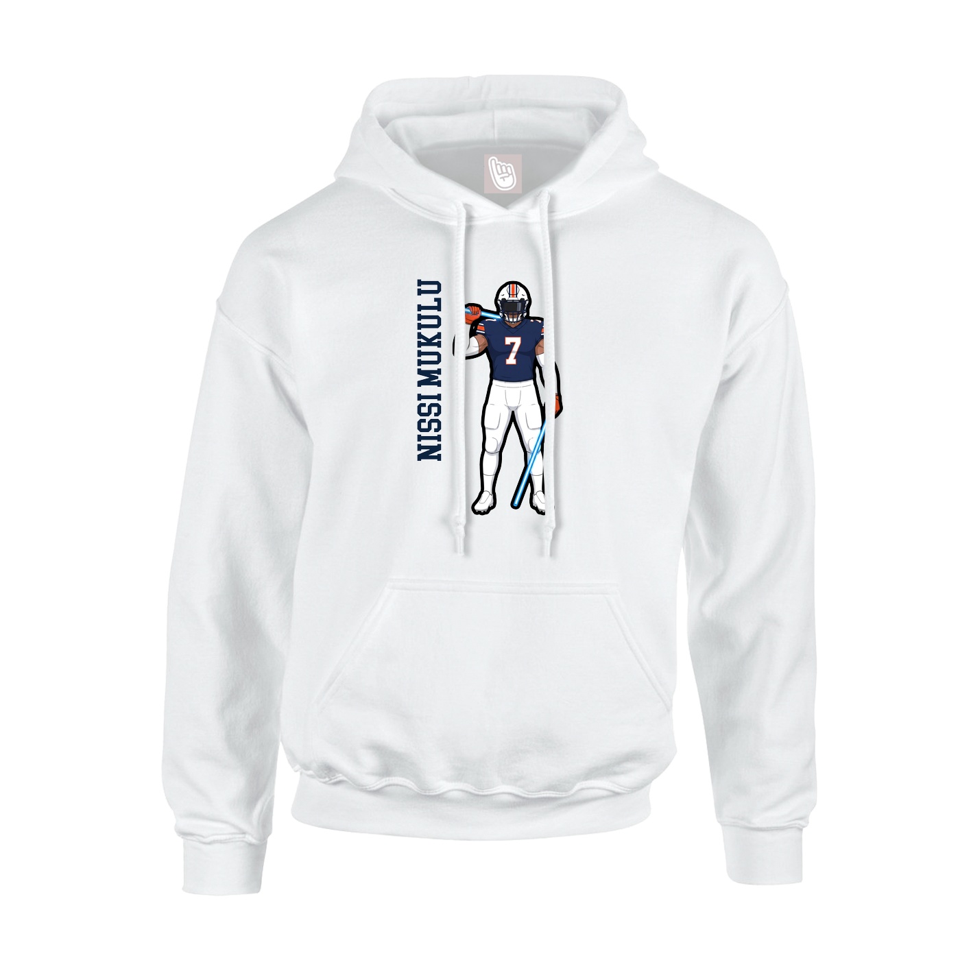 Hoodie — Name Vertical in White