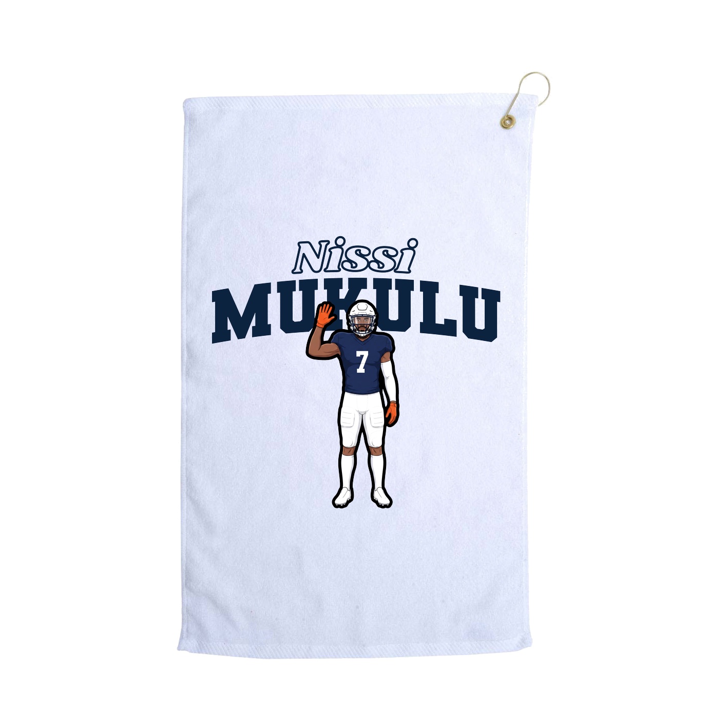 Golf Towel — Name Arch in White