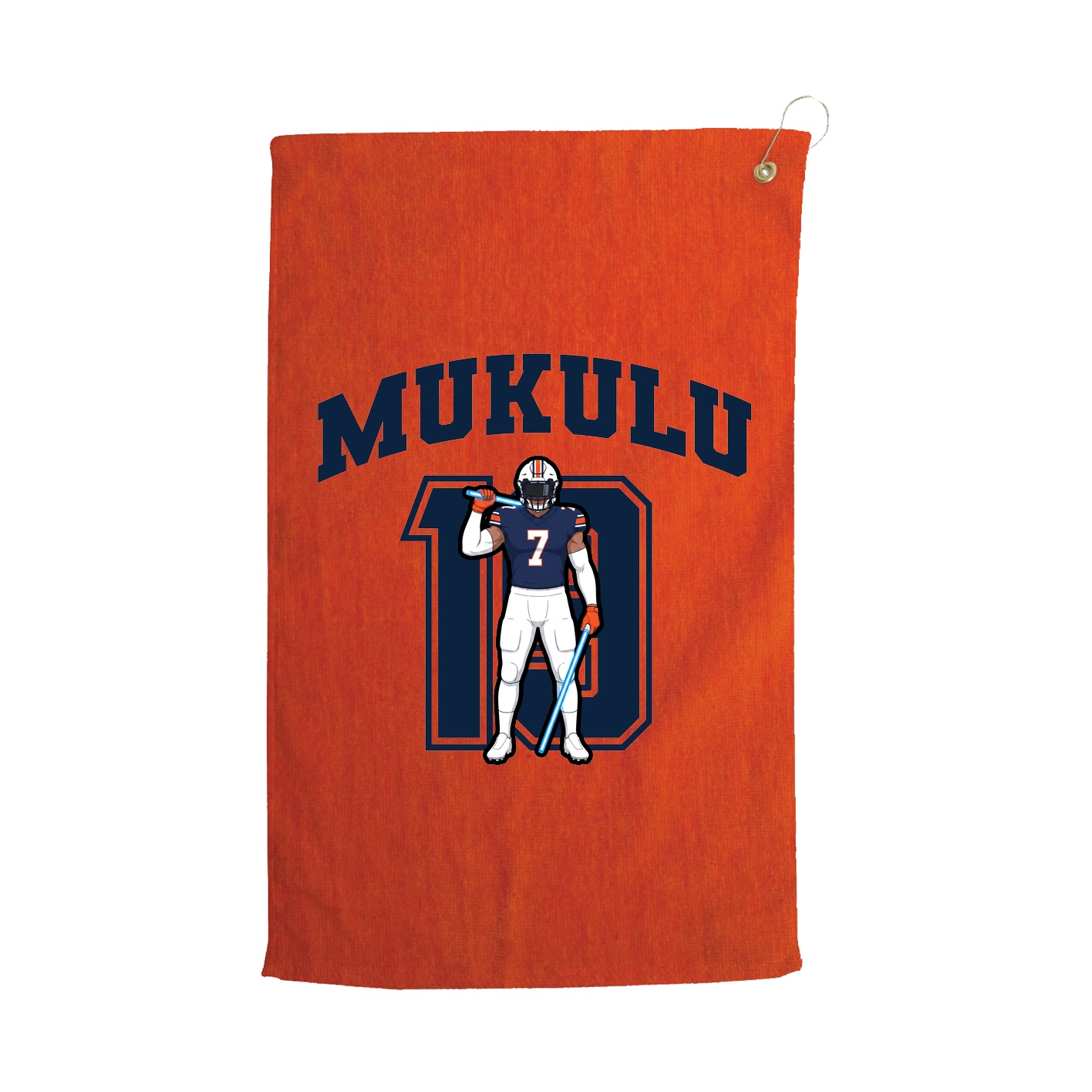 Golf Towel — Number in Orange