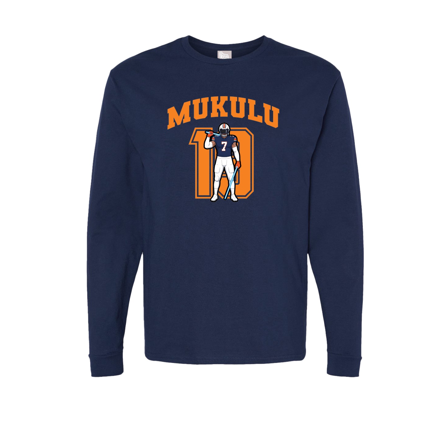 Long Sleeve Tee — Number in Navy