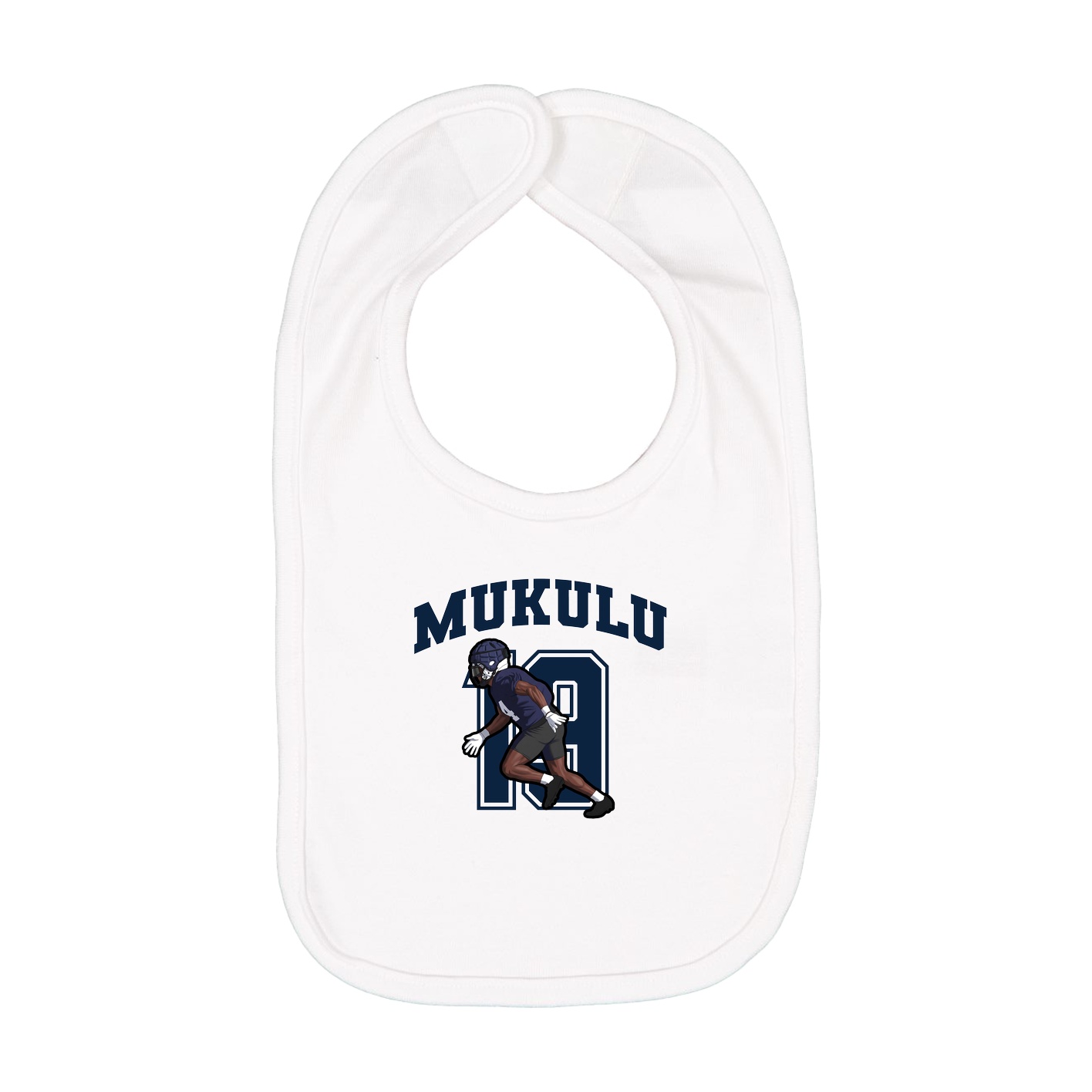 Infant Bib — Number in White