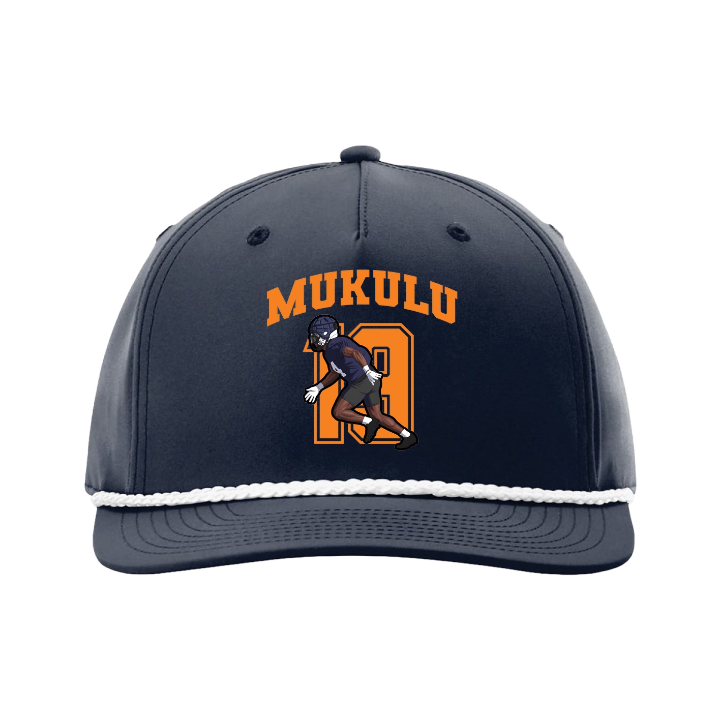 Five-Panel Classic Rope Cap — Number in Navy