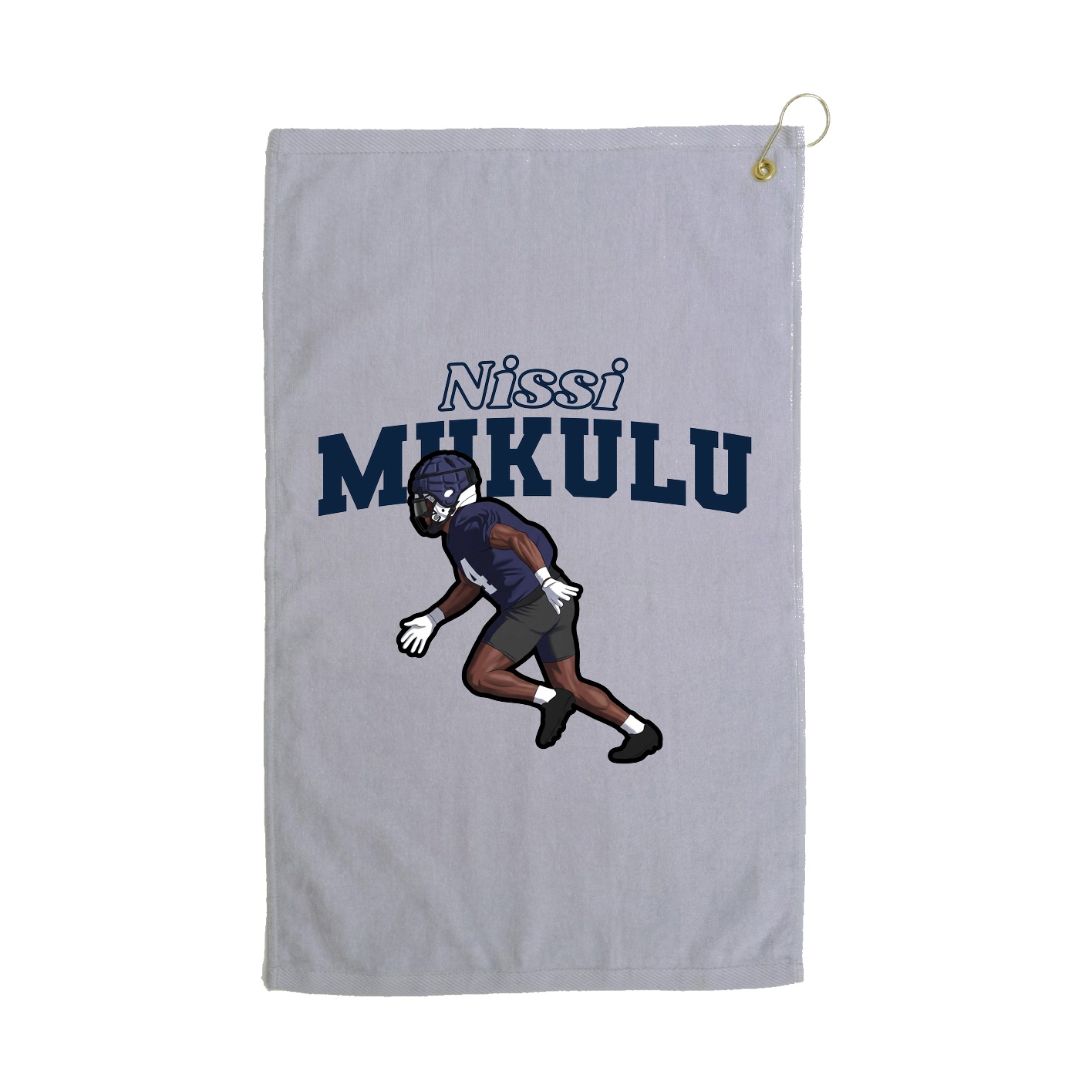 Golf Towel — Name Arch in Grey