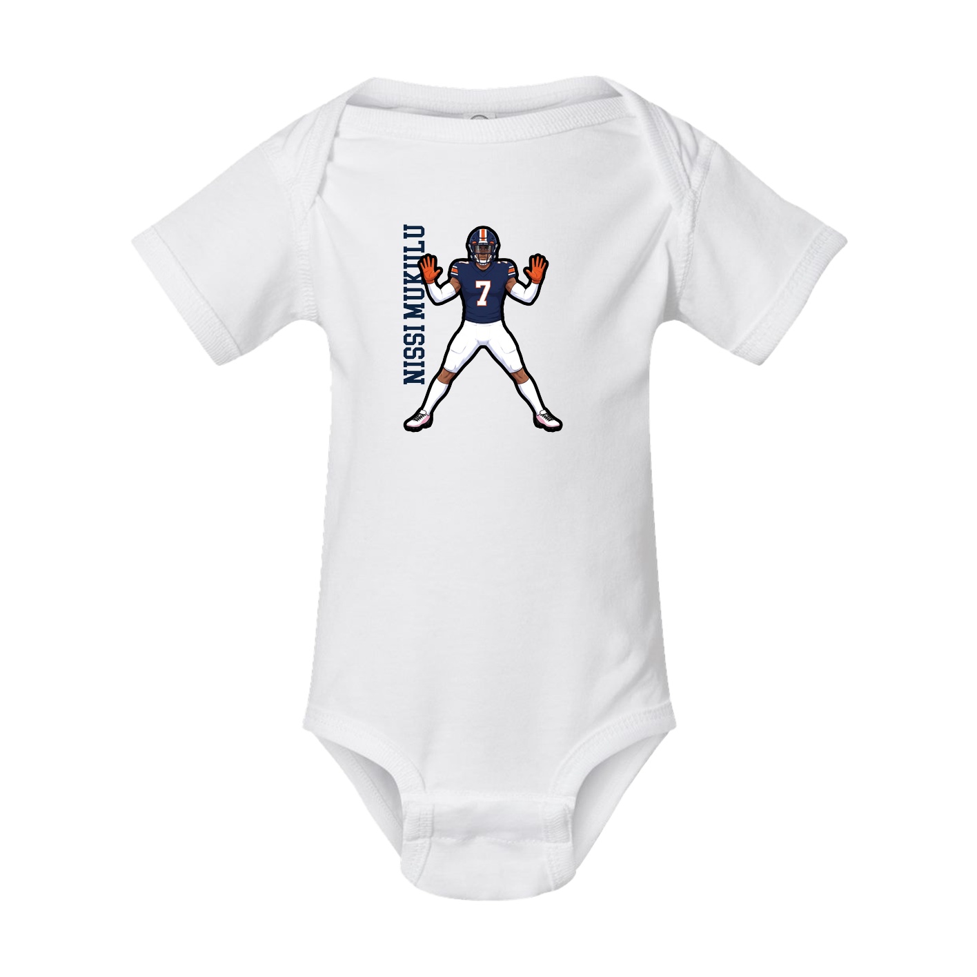 Baby Onesie — Name Vertical in White