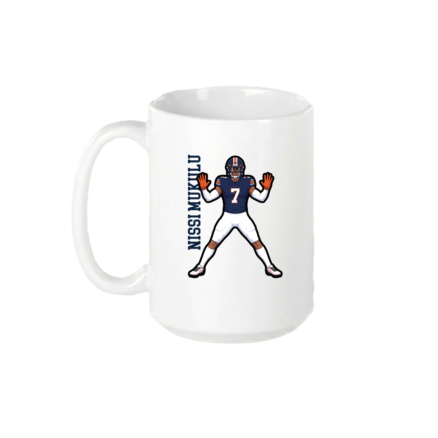 15oz Coffee Mug — Name Vertical in White