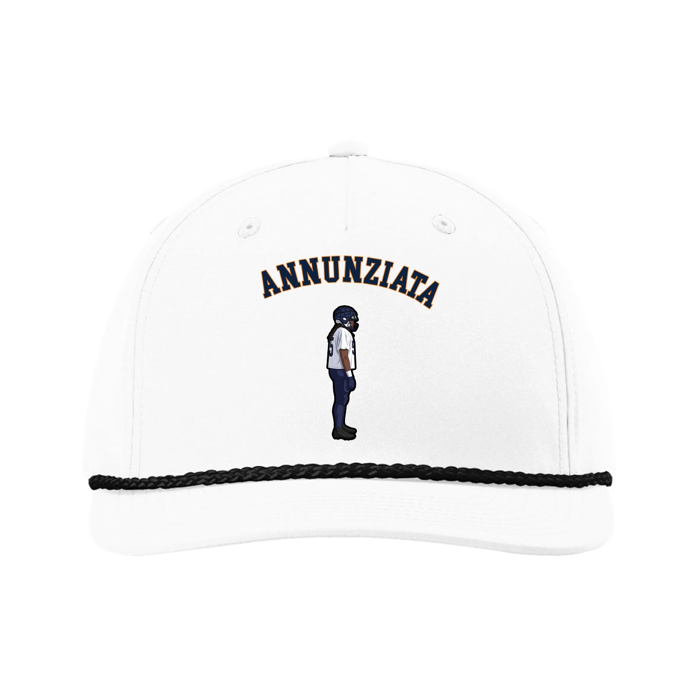 Five-Panel Classic Rope Cap — Shirsey Arch in White