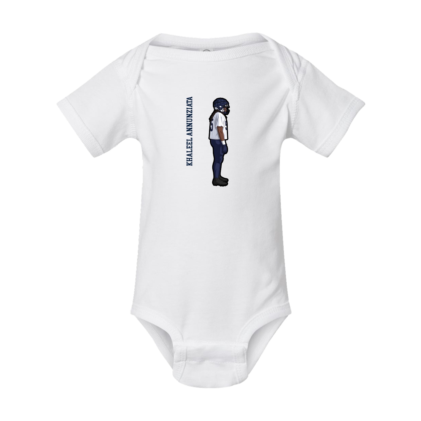 Baby Onesie — Name Vertical in White