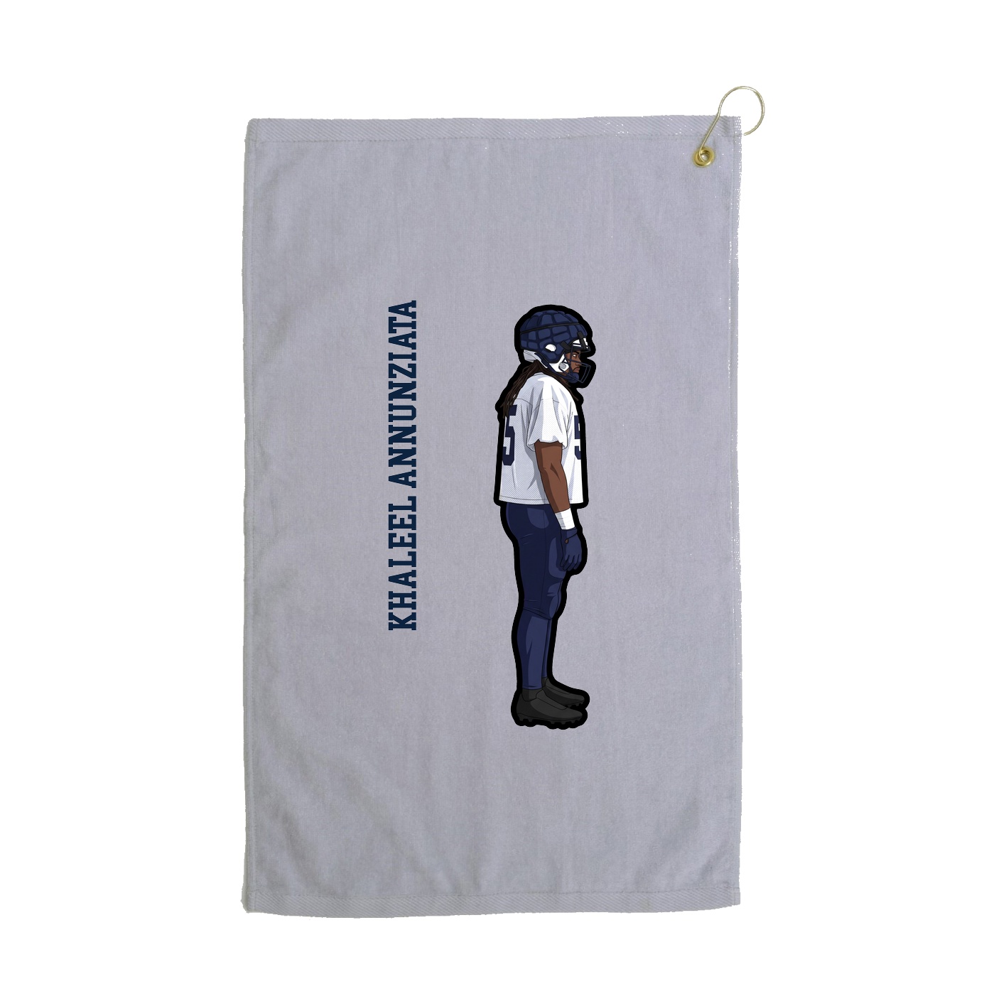 Golf Towel — Name Vertical in Grey