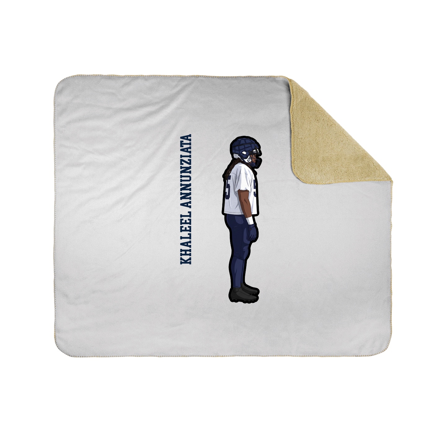 Throw Blanket — Name Vertical in White