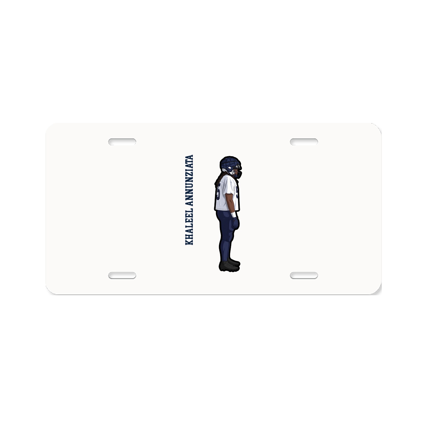 License Plate — Name Vertical in Classic