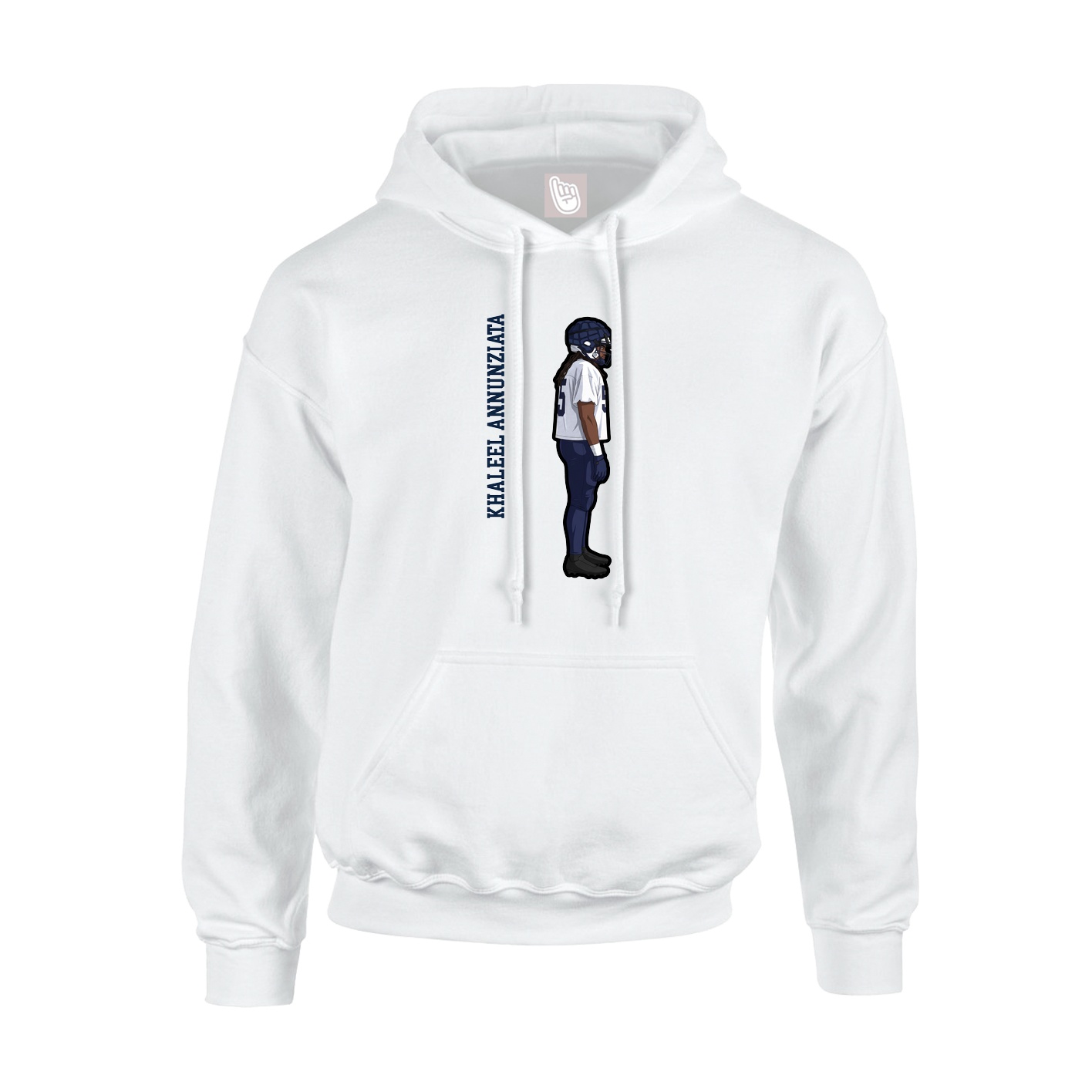 Youth Hoodie — Name Vertical in White