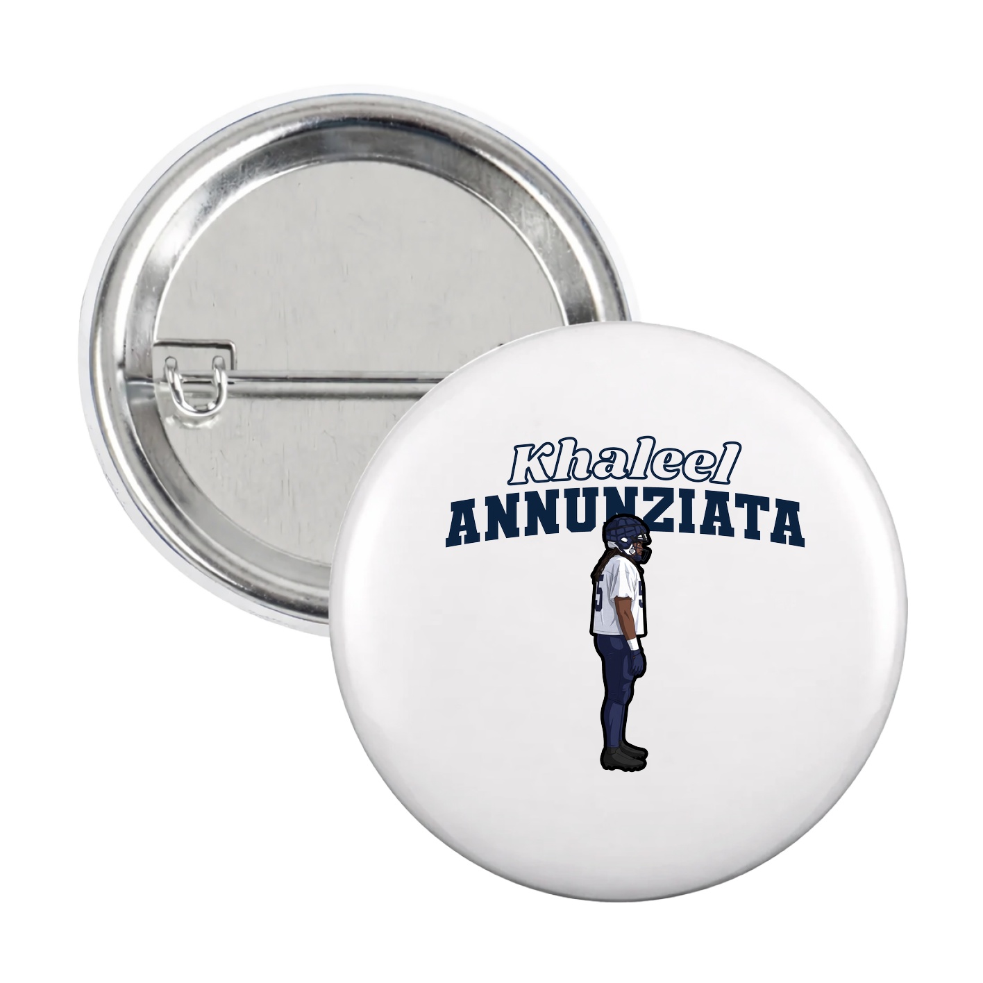 Game Day Button — Name Arch in White