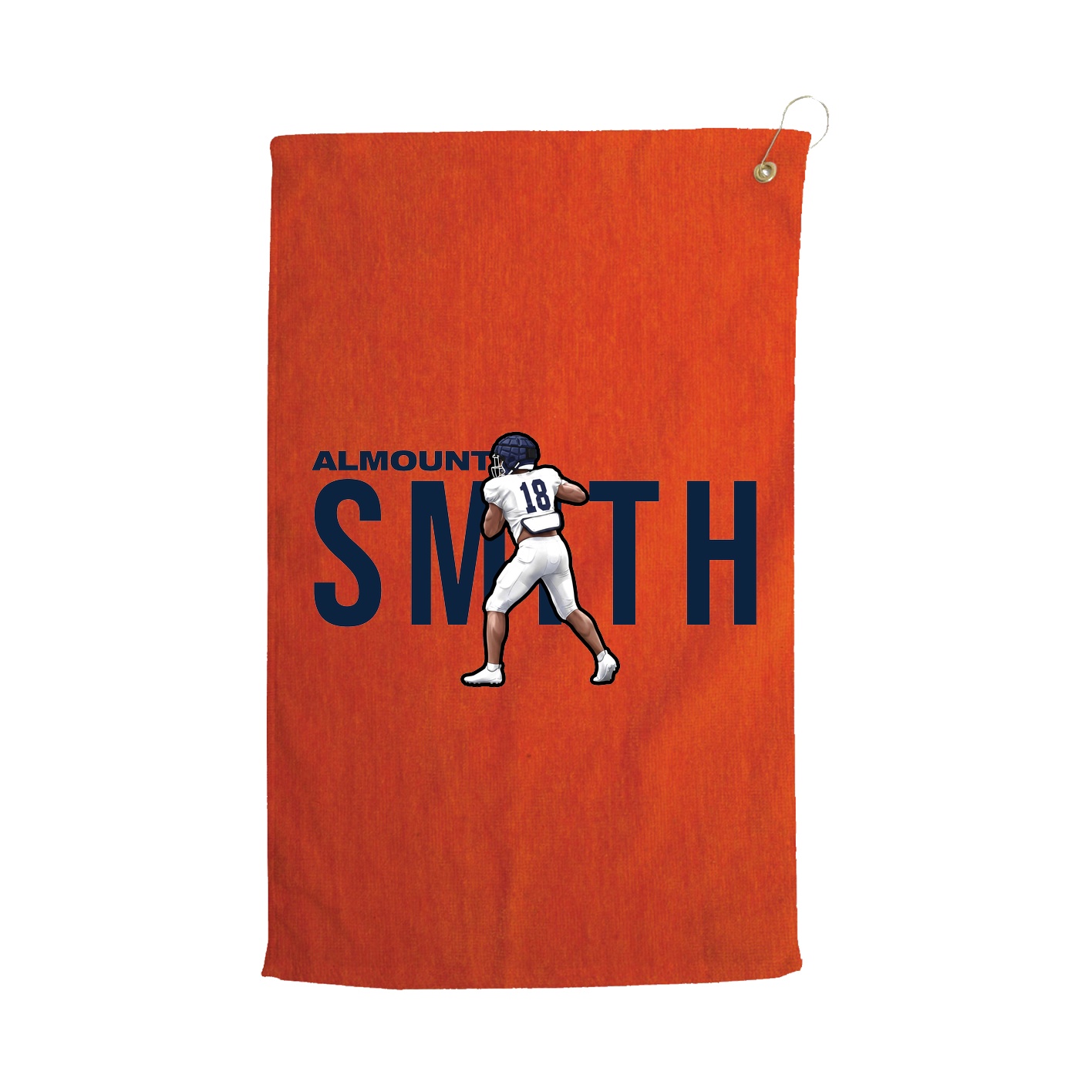Golf Towel — Player Name in Orange