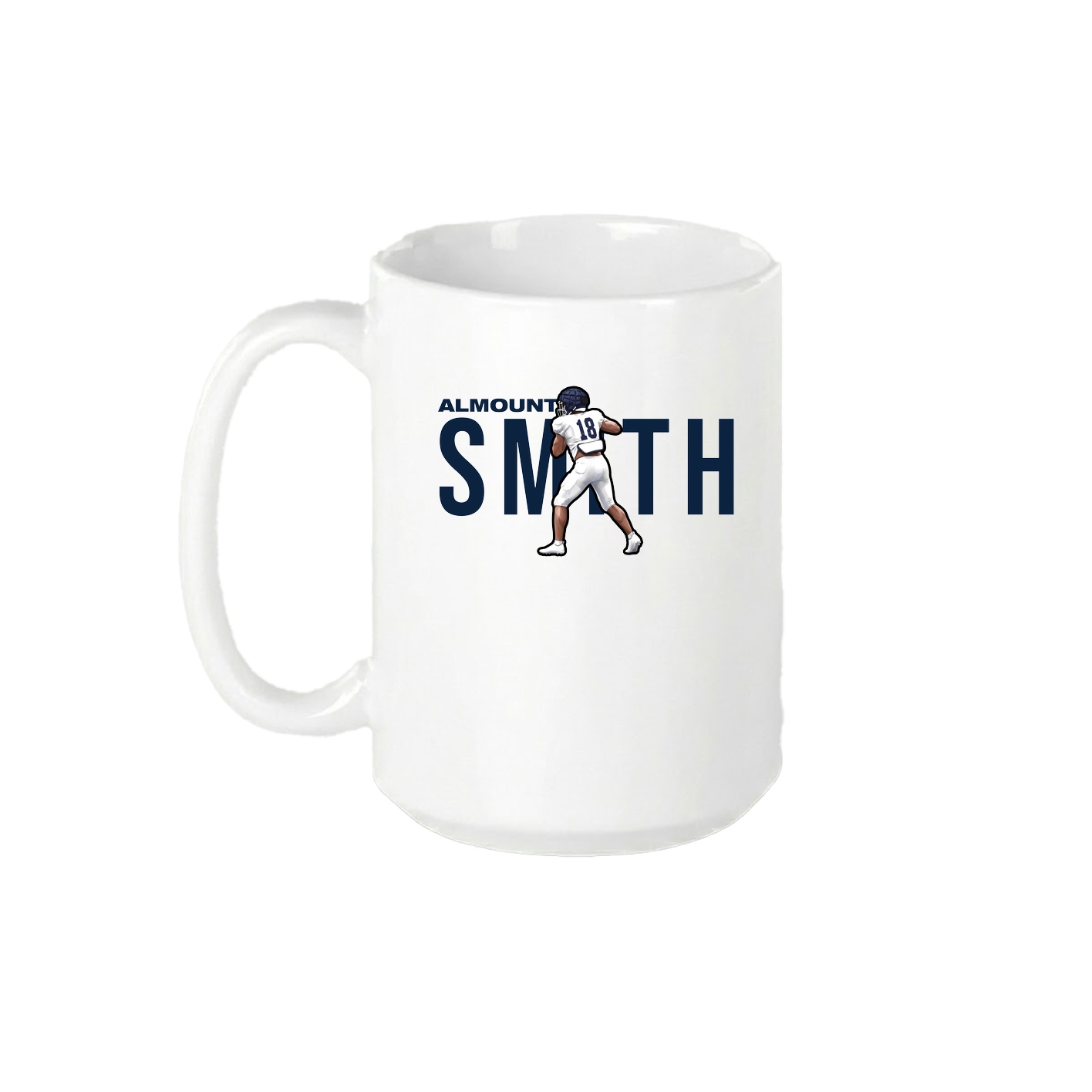 15oz Coffee Mug — Player Name in White
