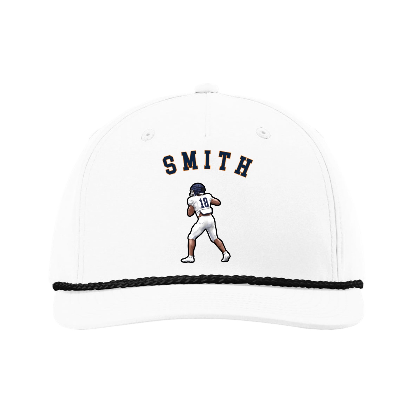 Five-Panel Classic Rope Cap — Shirsey Arch in White