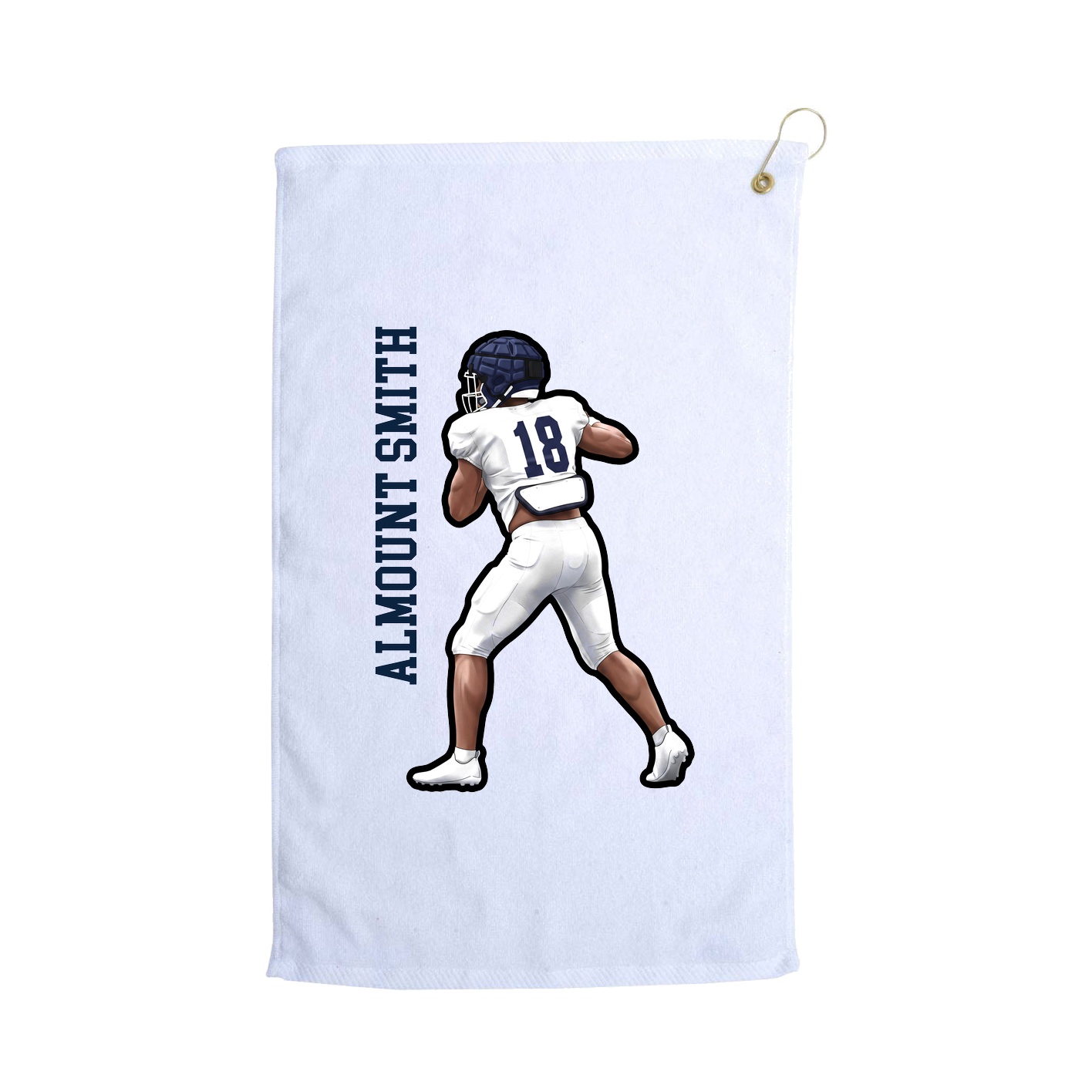 Golf Towel — Name Vertical in White