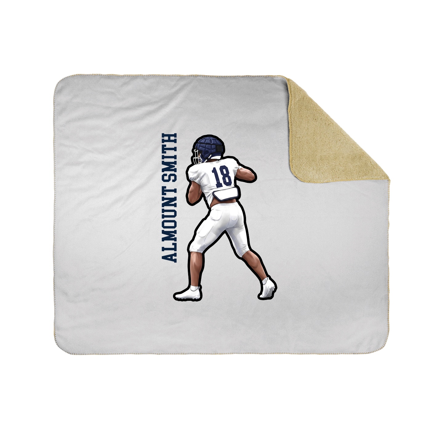 Throw Blanket — Name Vertical in White