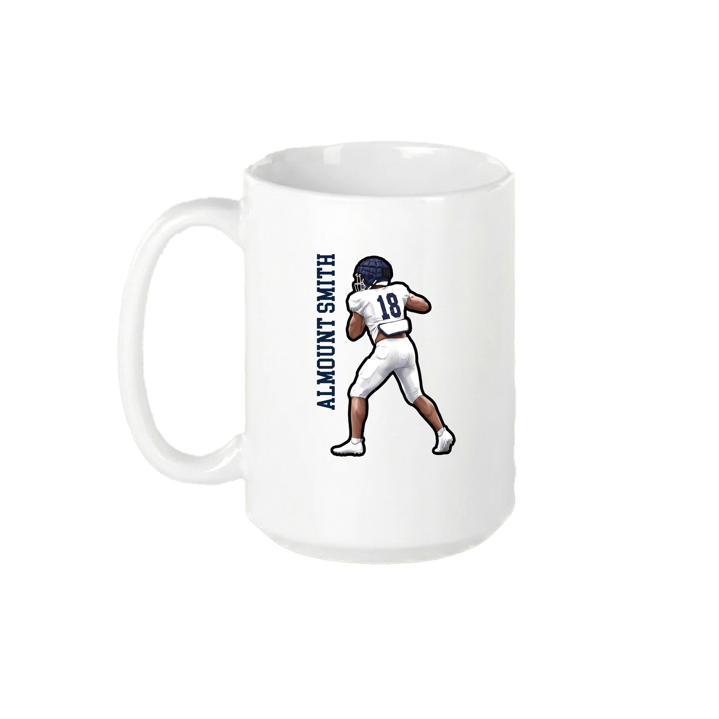 15oz Coffee Mug — Name Vertical in White