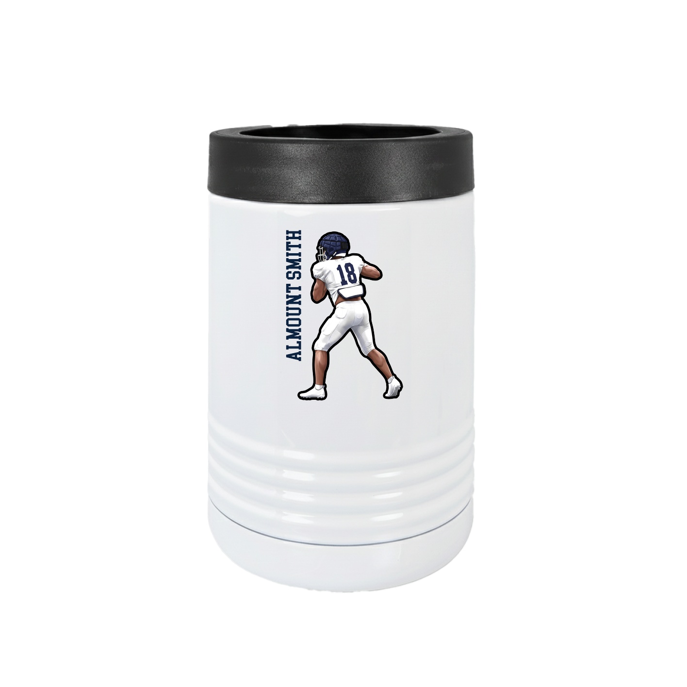 Beverage Holder — Name Vertical in White