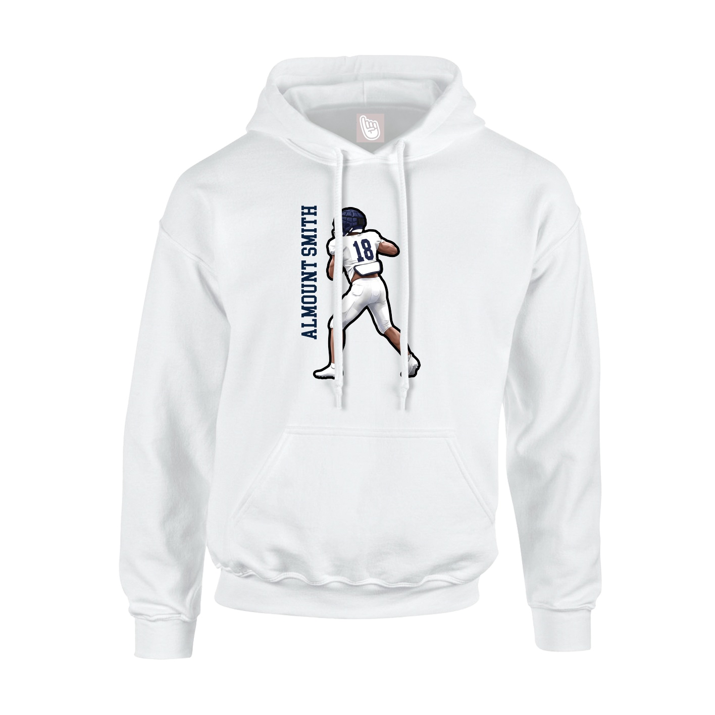 Youth Hoodie — Name Vertical in White