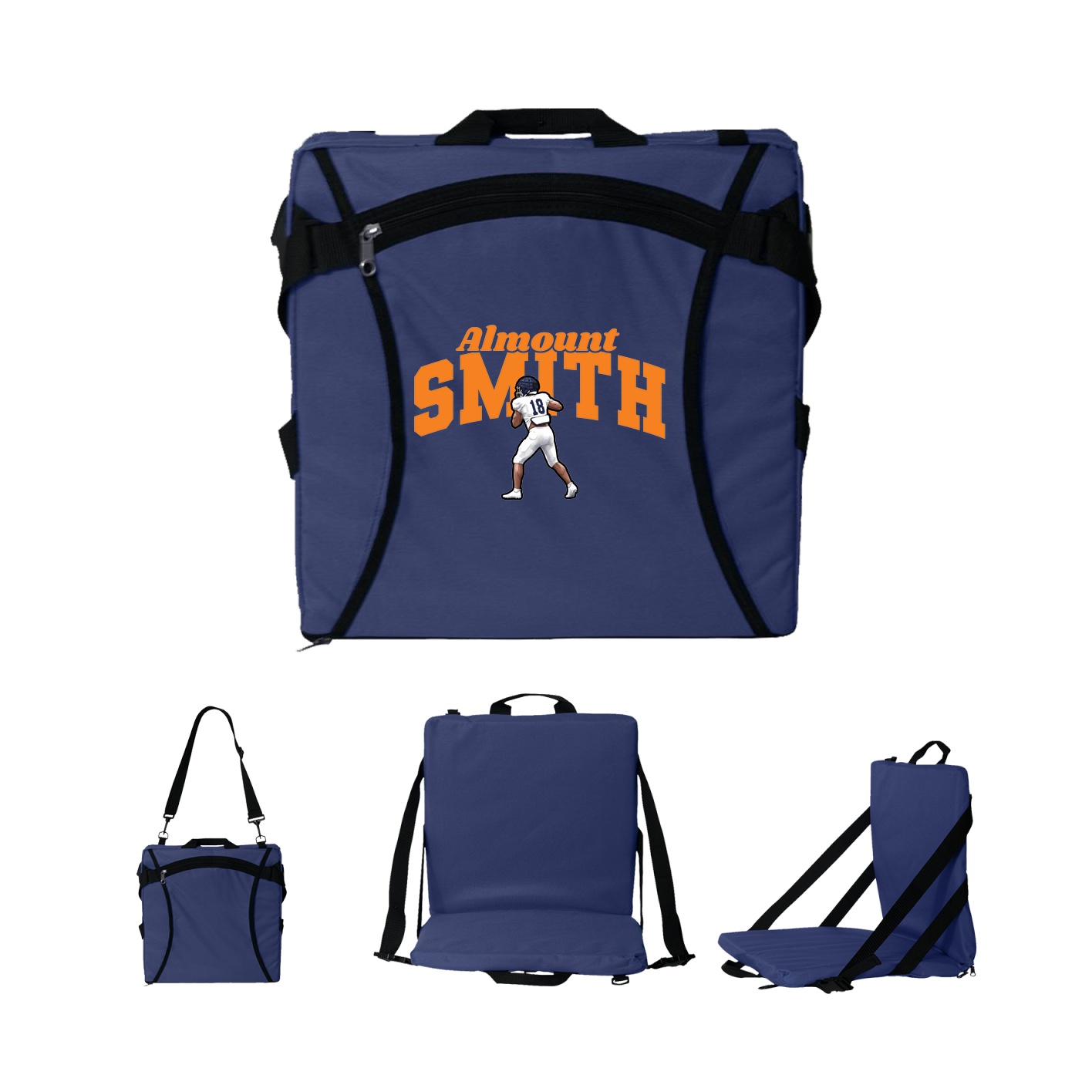 Folding Stadium Seat — Signature Arch in Navy