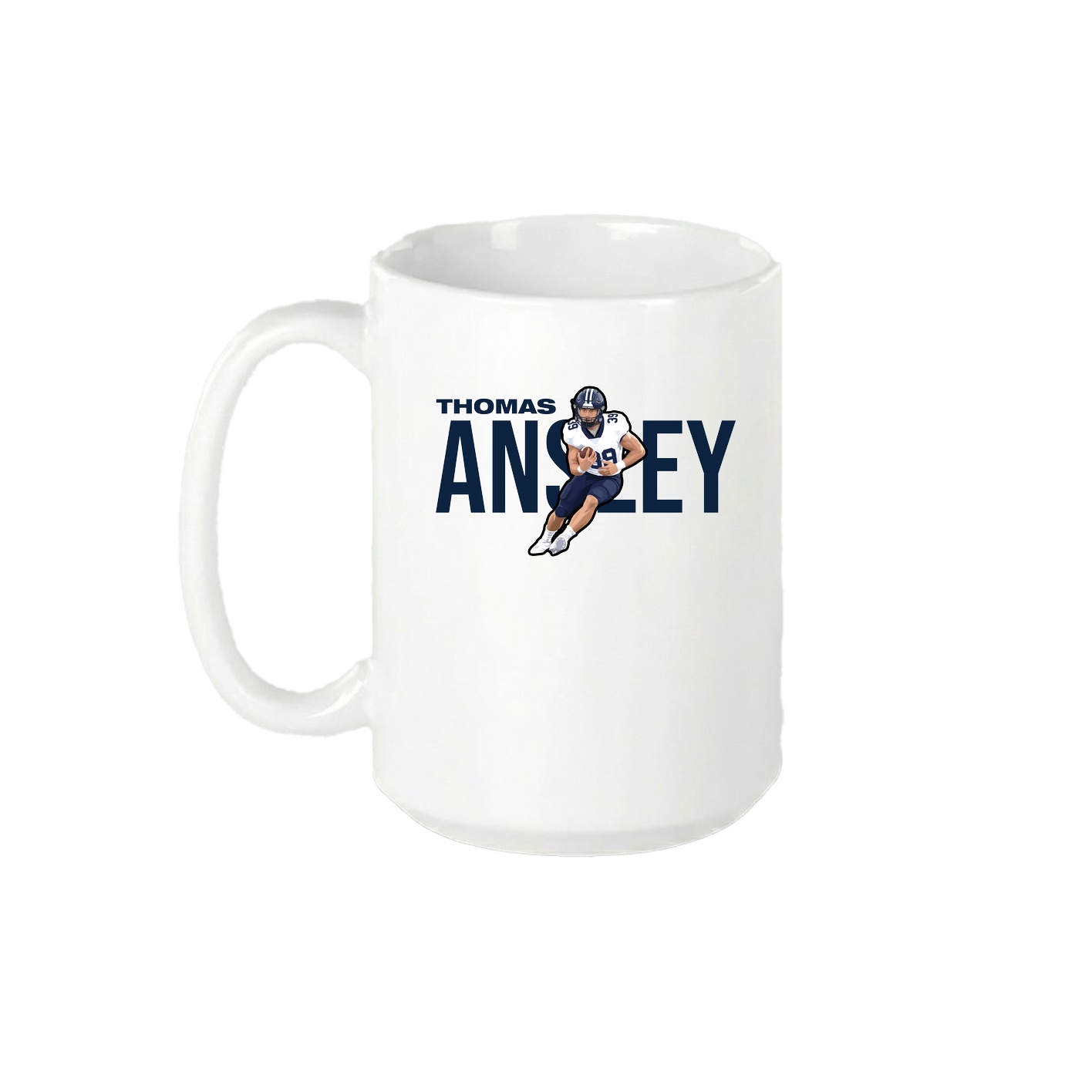 15oz Coffee Mug — Player Name in White