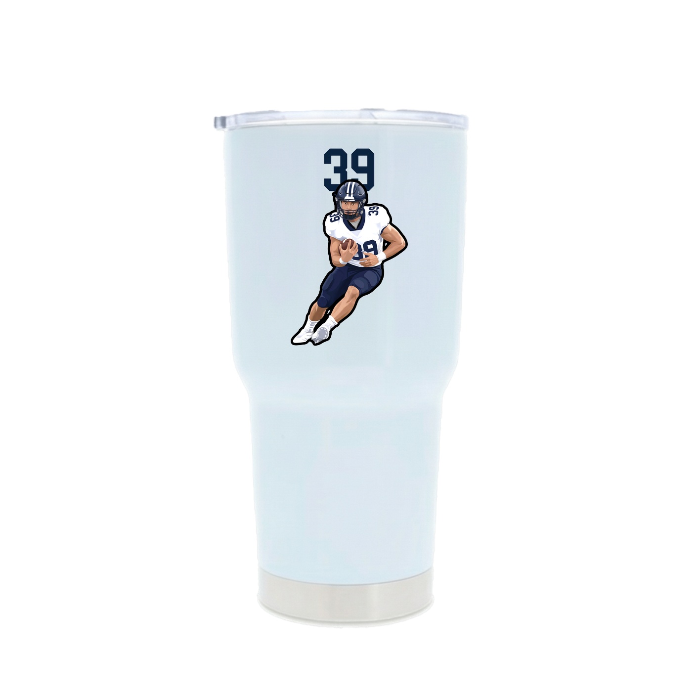 30oz Stainless Steel Tumbler — Number Top in White