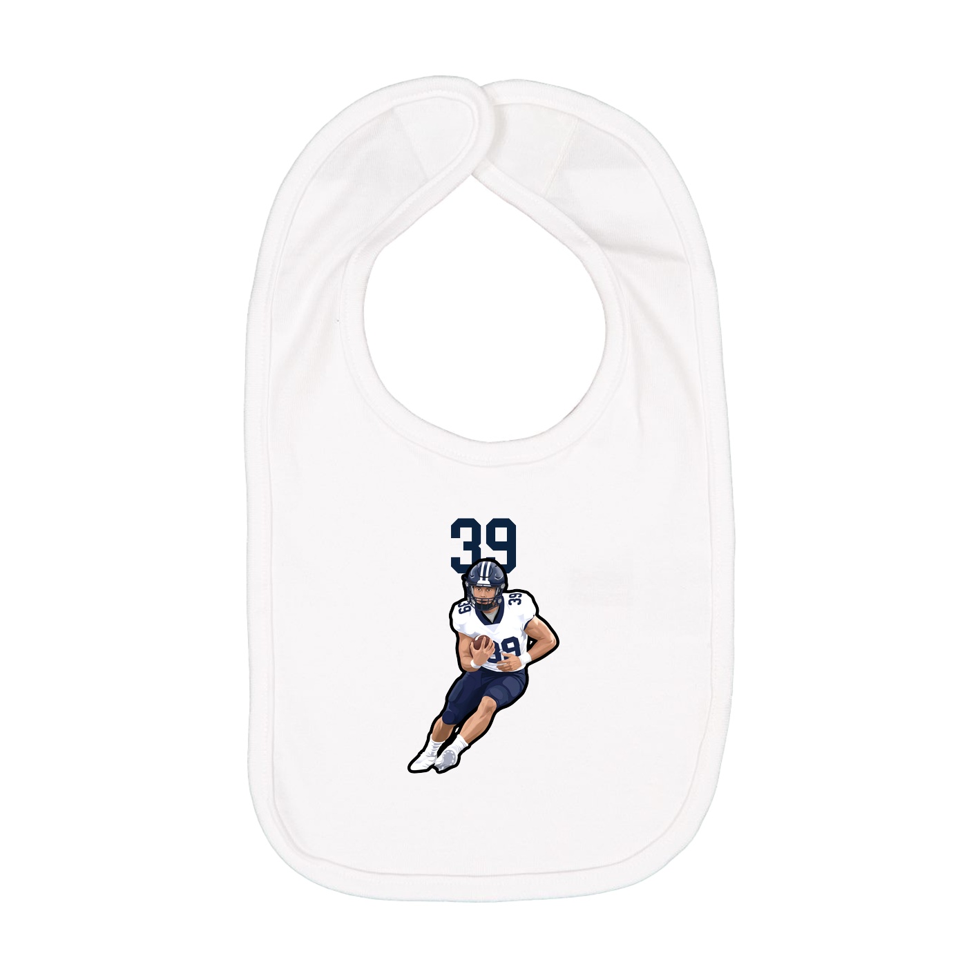 Infant Bib — Number Top in White