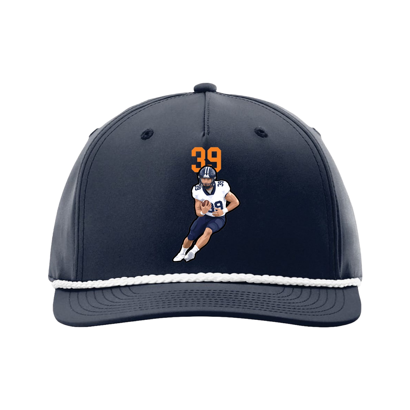 Five-Panel Classic Rope Cap — Number Top in Navy