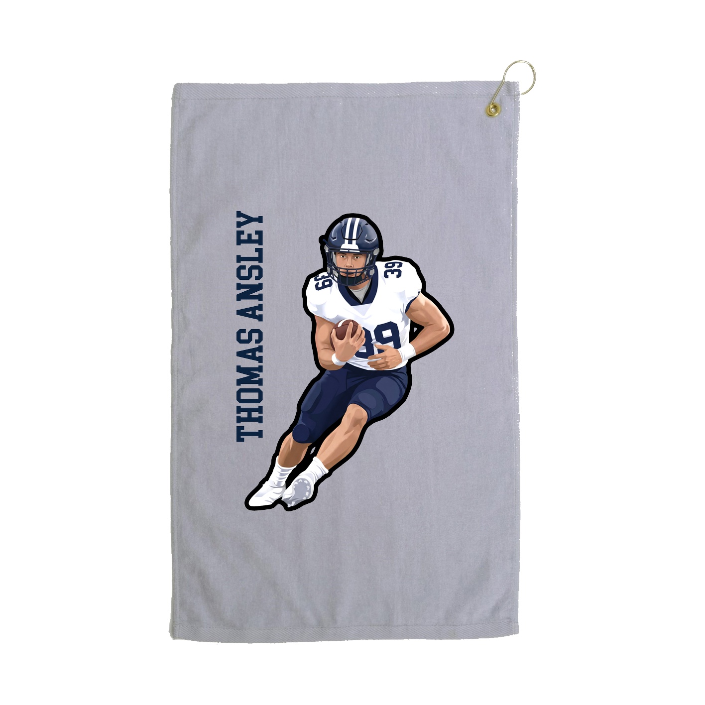 Golf Towel — Name Vertical in Grey