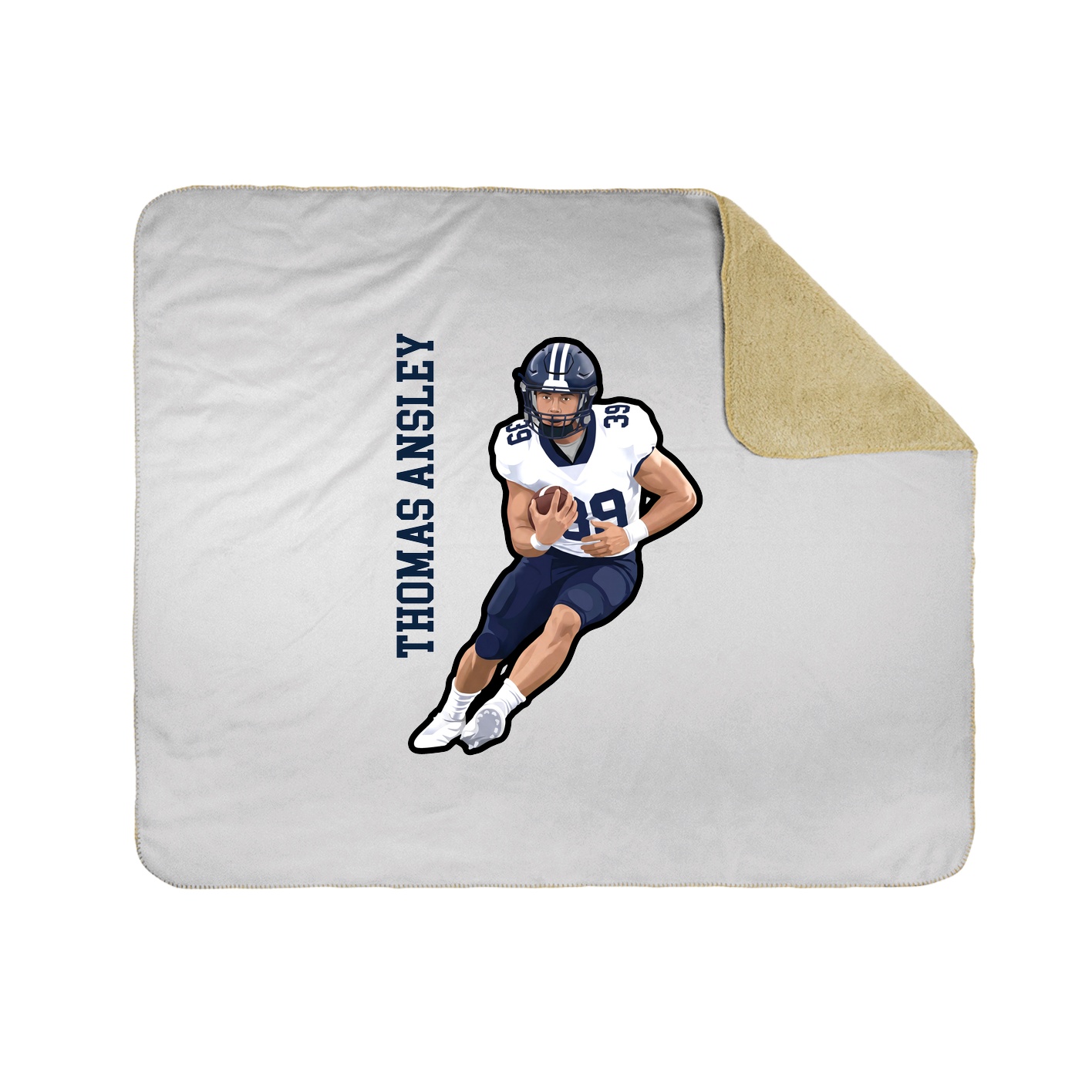 Throw Blanket — Name Vertical in White