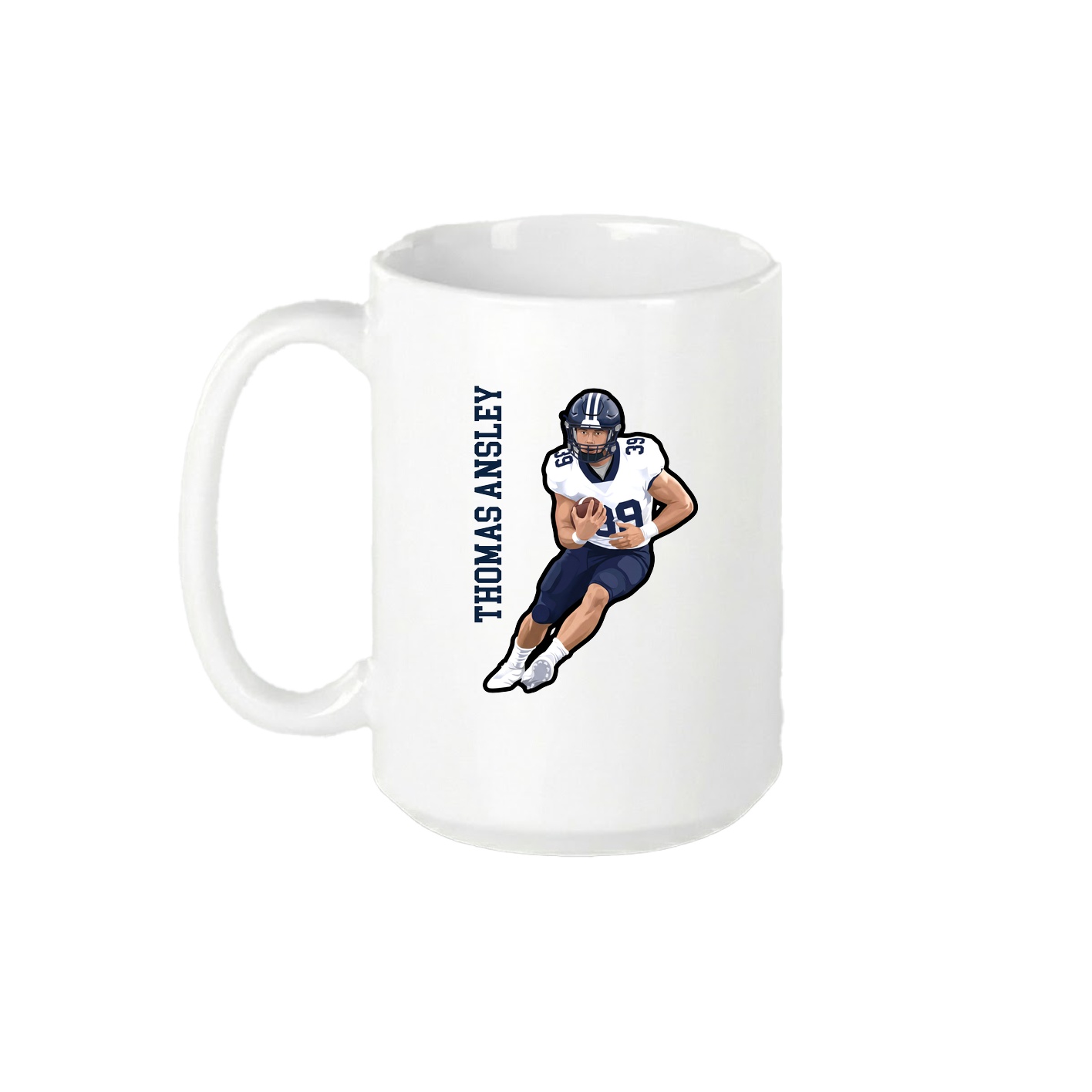 15oz Coffee Mug — Name Vertical in White