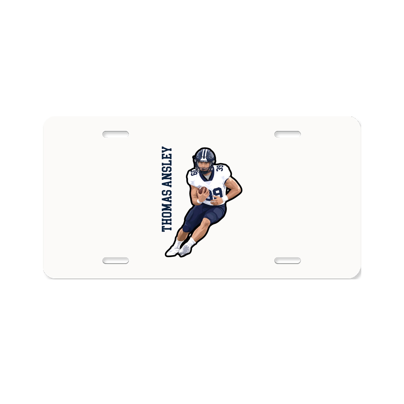 License Plate — Name Vertical in Classic