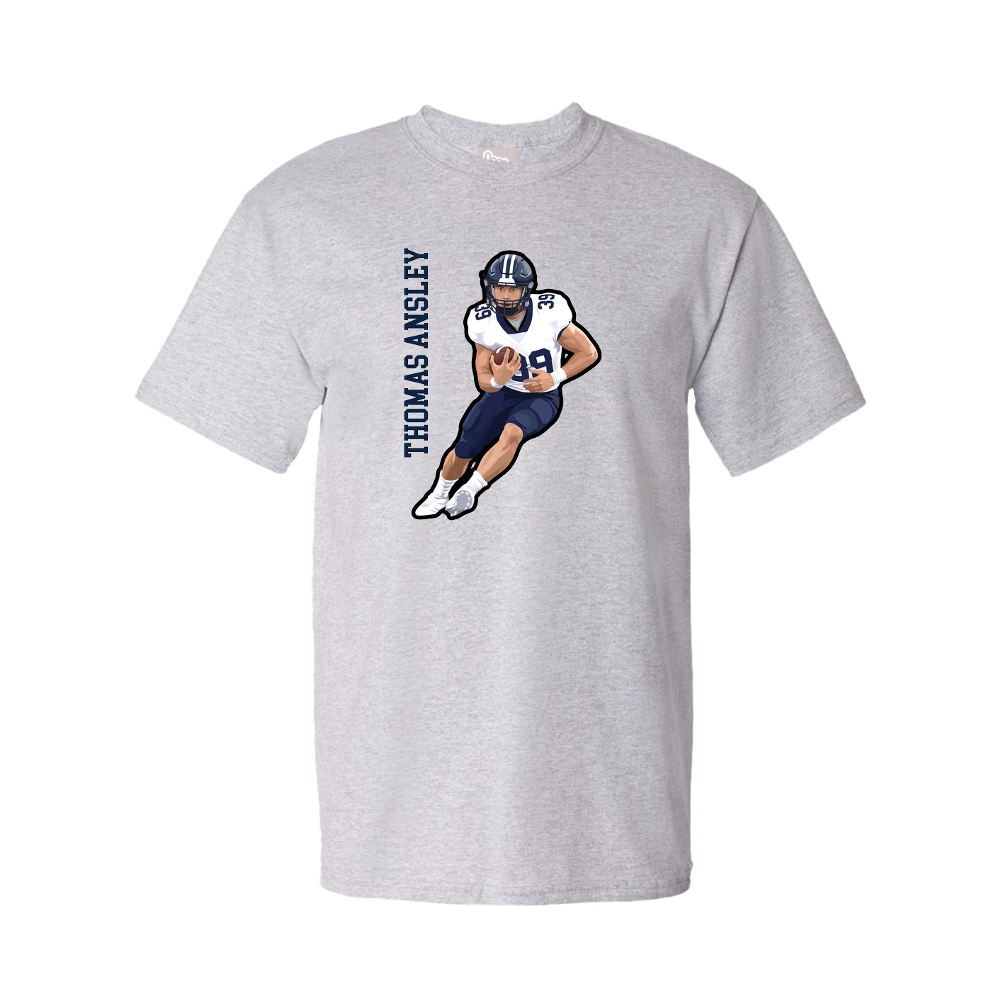 Youth Tee — Name Vertical in Grey