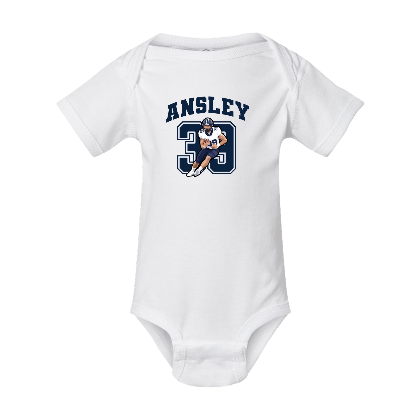 Baby Onesie — Number in White