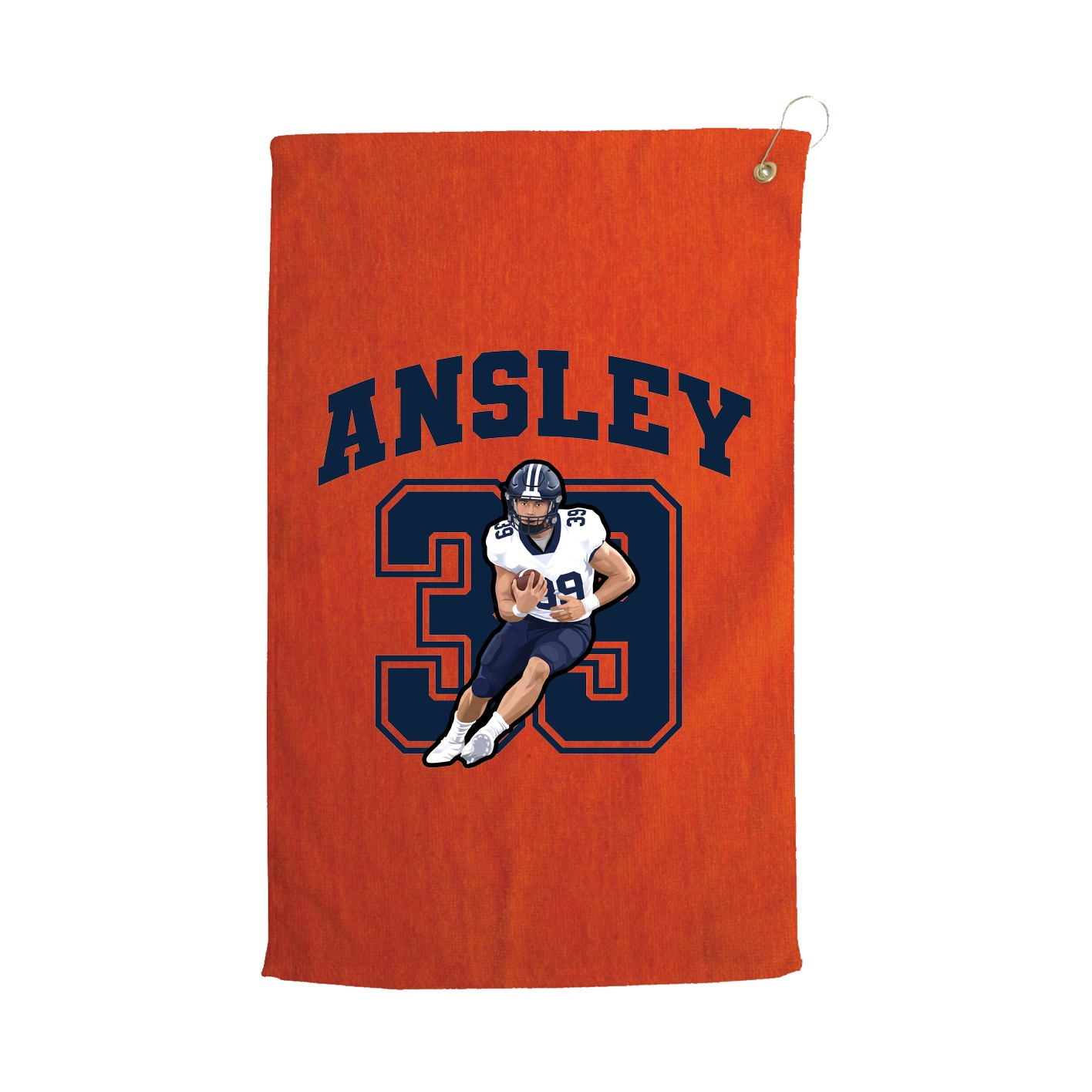 Golf Towel — Number in Orange